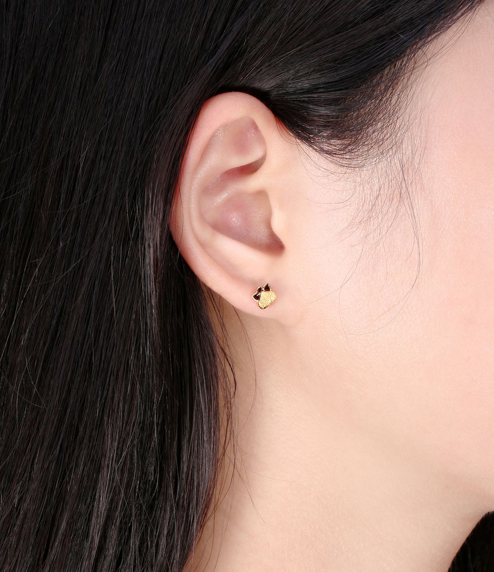 Bär Pfoten Ohrstecker aus 925 Sterling Silber vergoldet