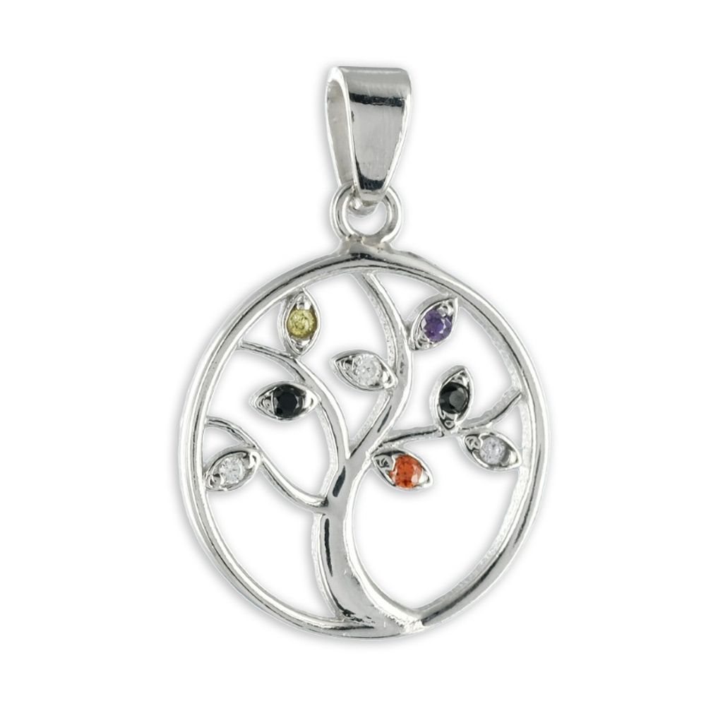 Anhänger Lebensbaum Zirkonia aus 925 echt Silber