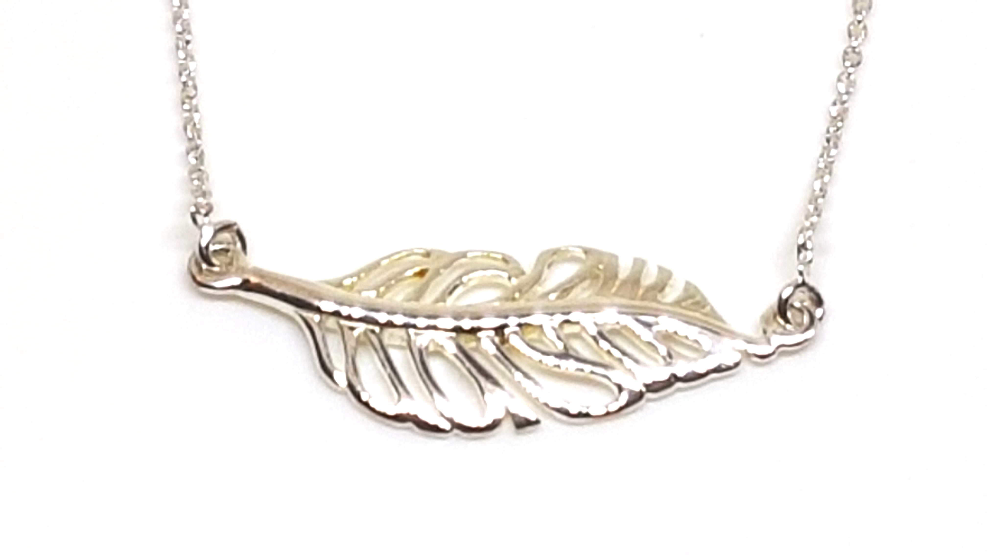 Feder Collier aus 925 Echt Silber