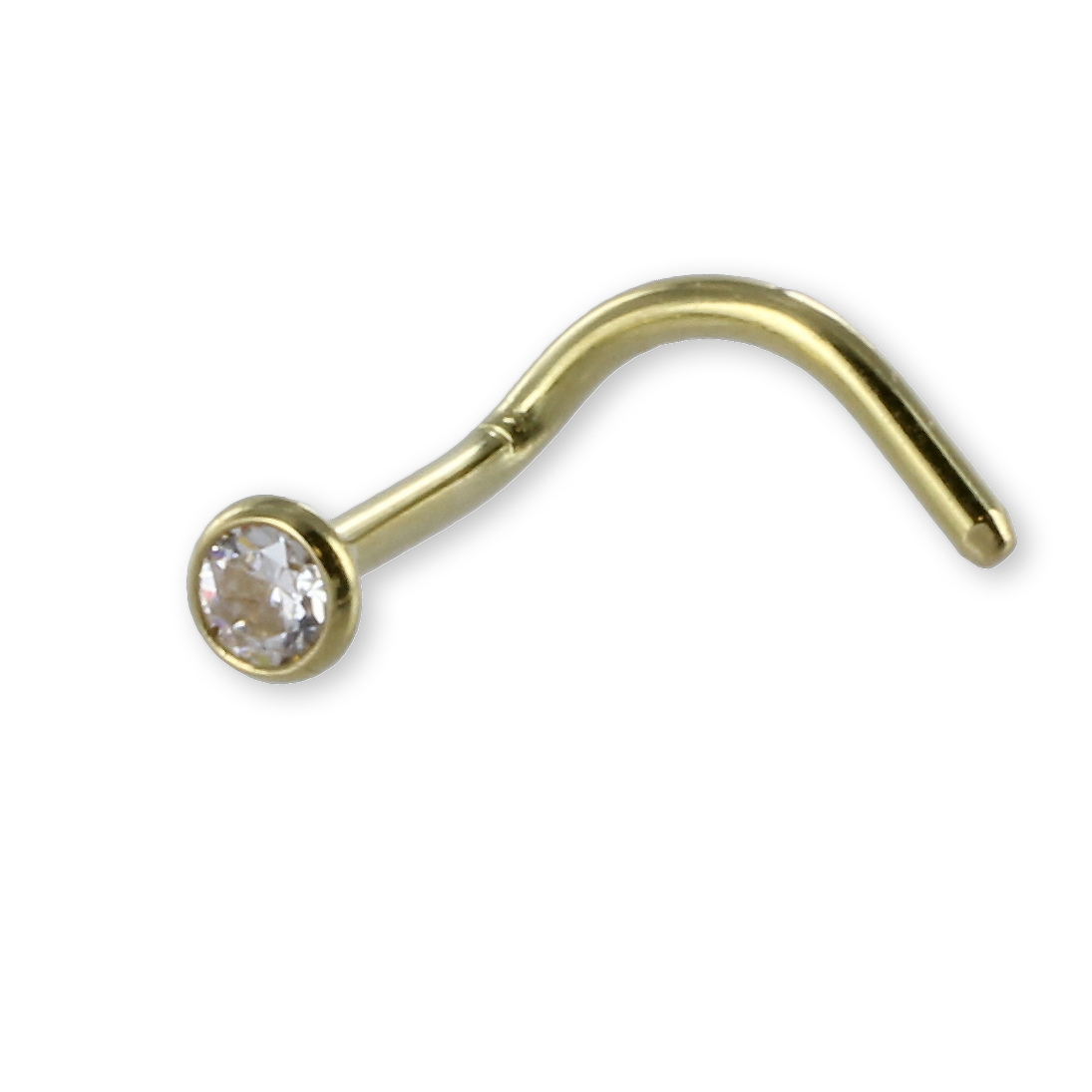Nasenstecker mit Zirkonia 2mm aus 750 Gold 18 Karat echt Gold