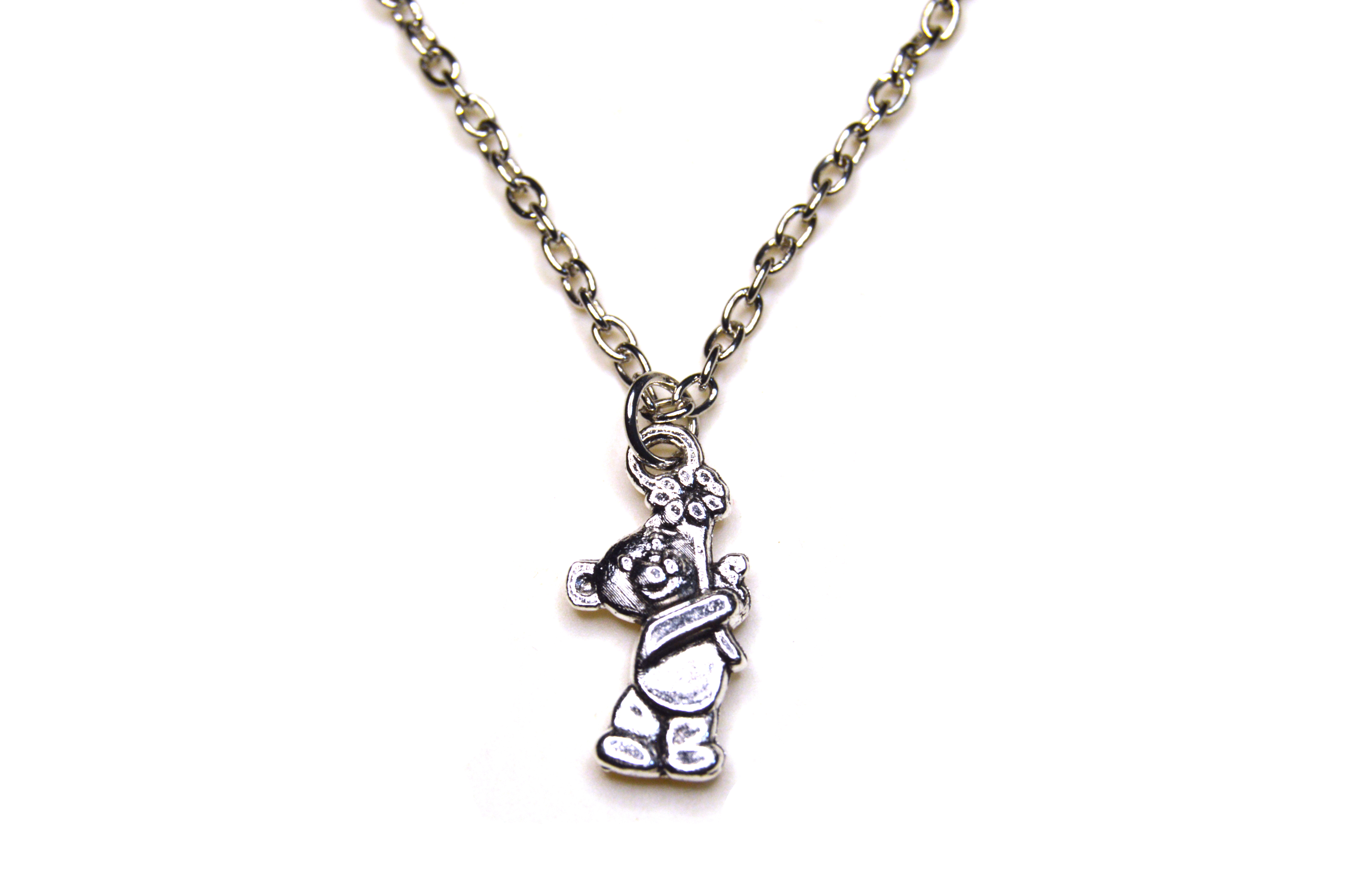 Bärchen Anhänger mit Kette aus Alpacca