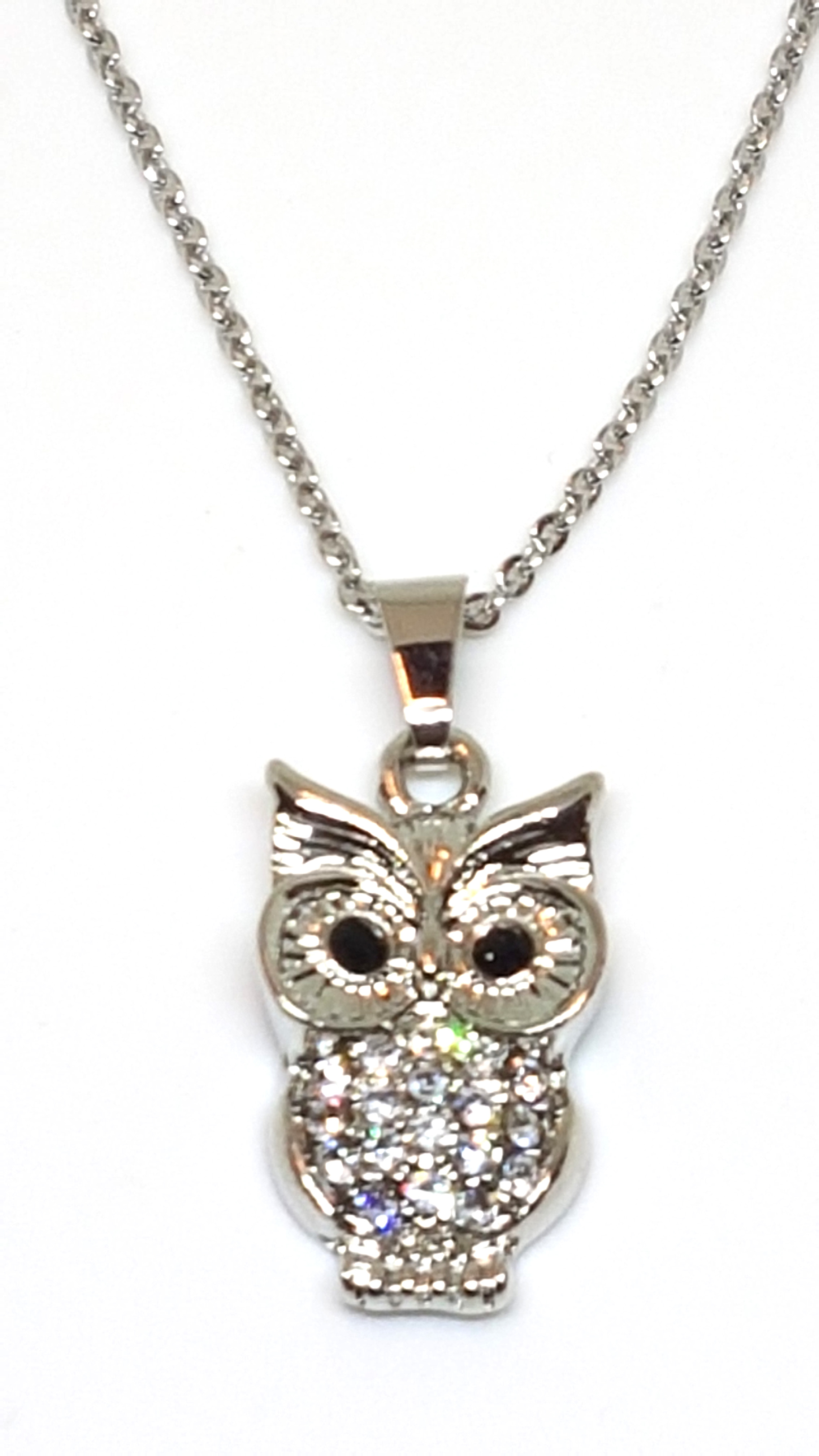 Eulen Schmuckset Anhänger mit Kette und Ohrstecker