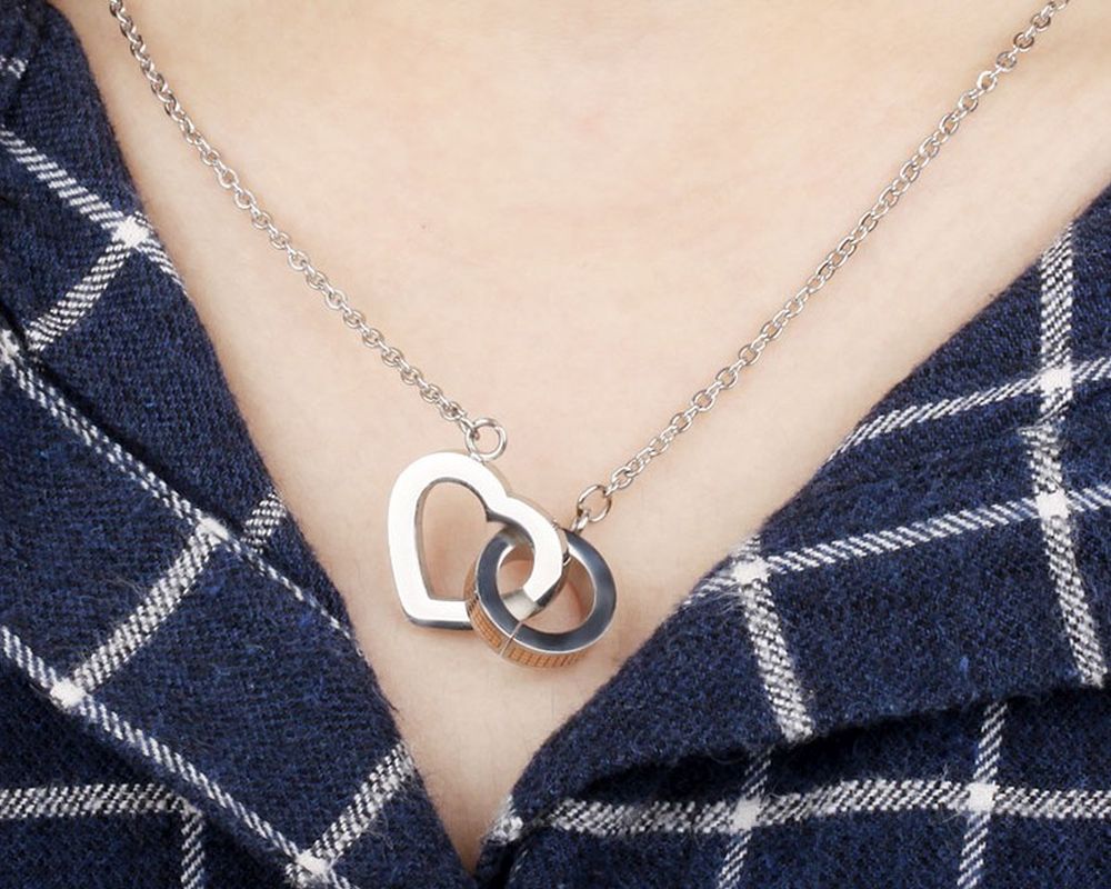 Freundschafts / Partnerschaft Ketten (2 Stück) mit Anhänger aus Edelstahl Längenverstellbar