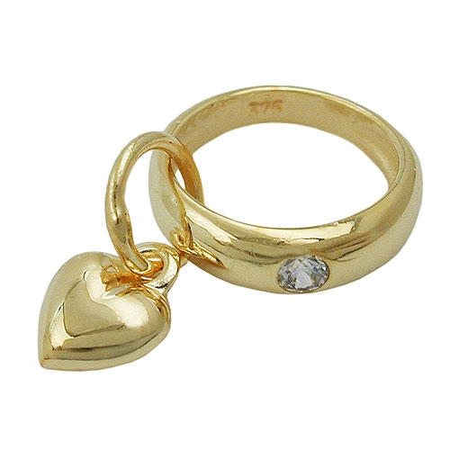 Anhänger Taufring mit Herz aus aus 375 Gold 9Kt