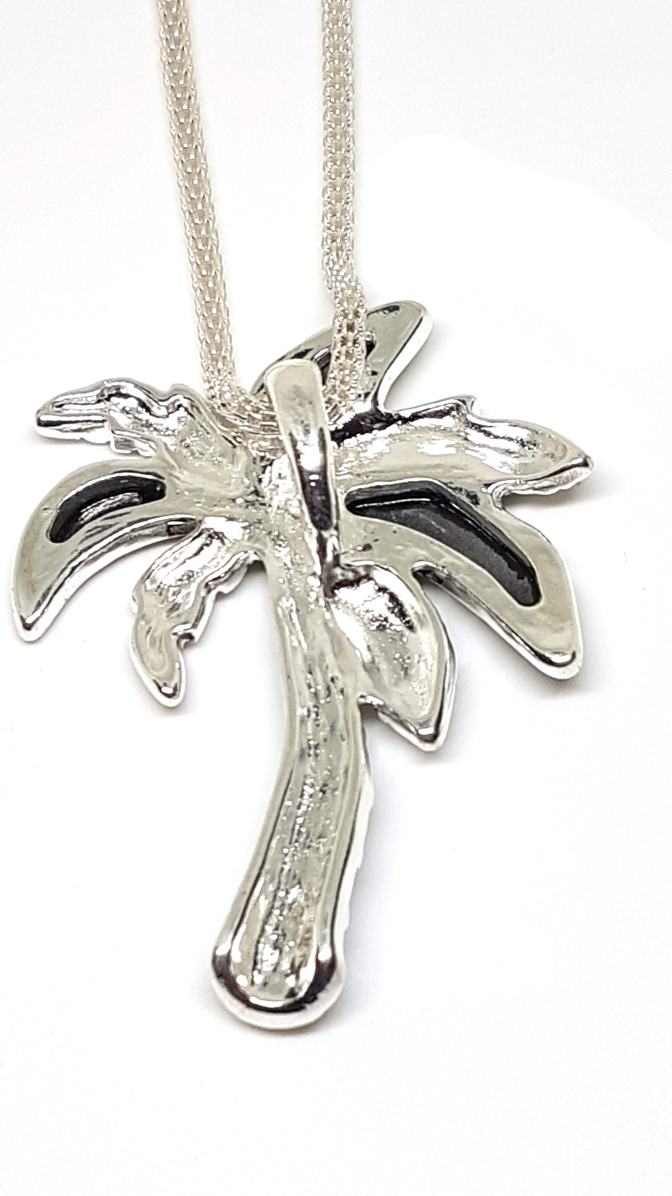 Palme Schmuckset Anhänger mit Kette und Ohrstecker