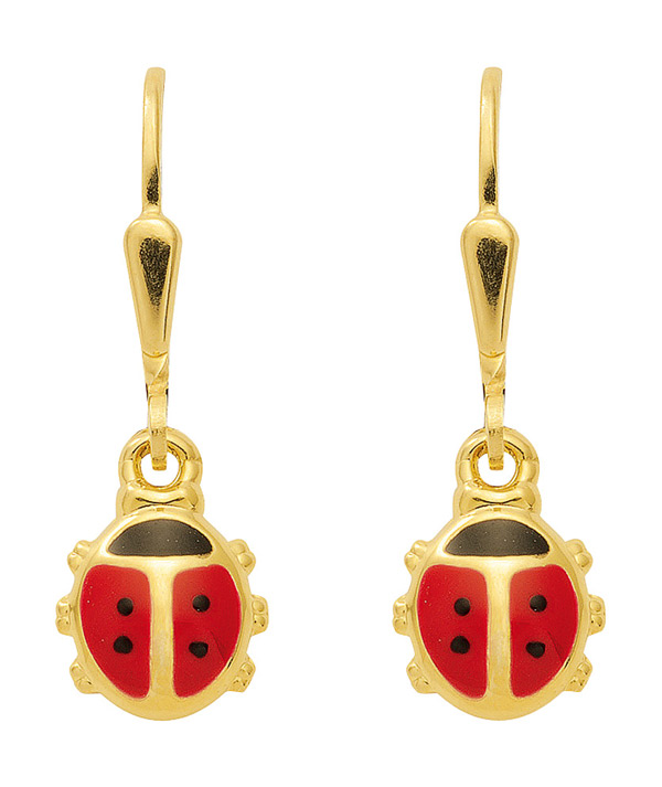 Ohrhänger Marienkäfer aus 333 Gold 8 Karat