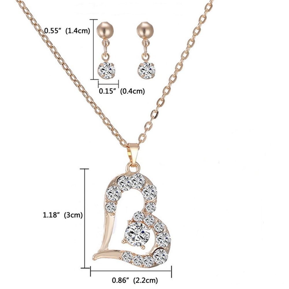 Schmuckset Kette mit Herzanhänger + Orstecker