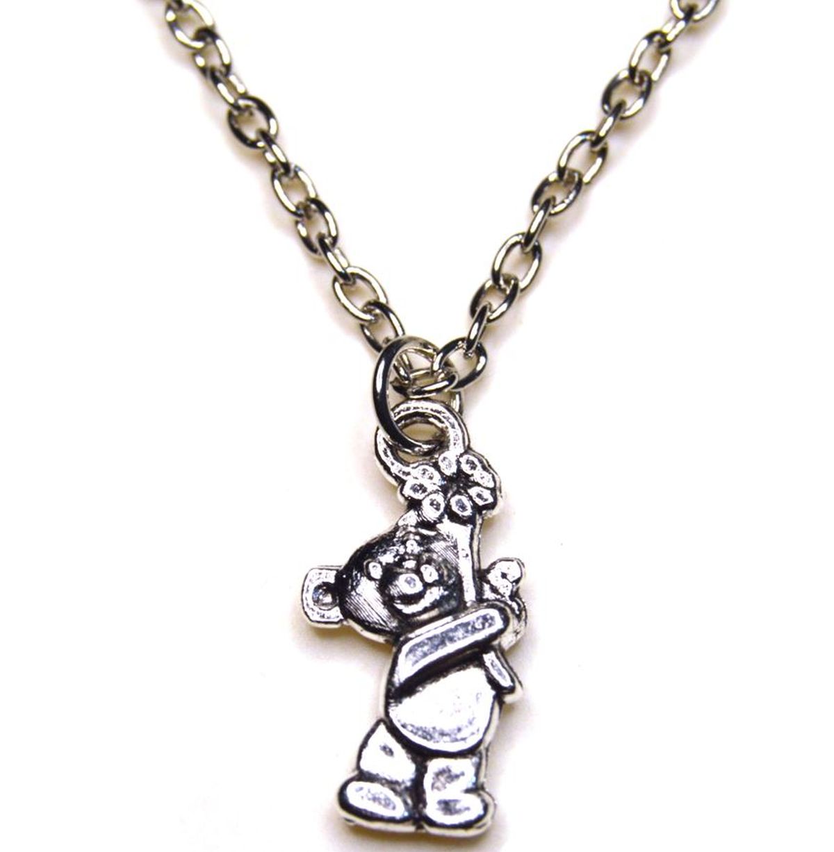 Bärchen Anhänger mit Kette aus Alpacca