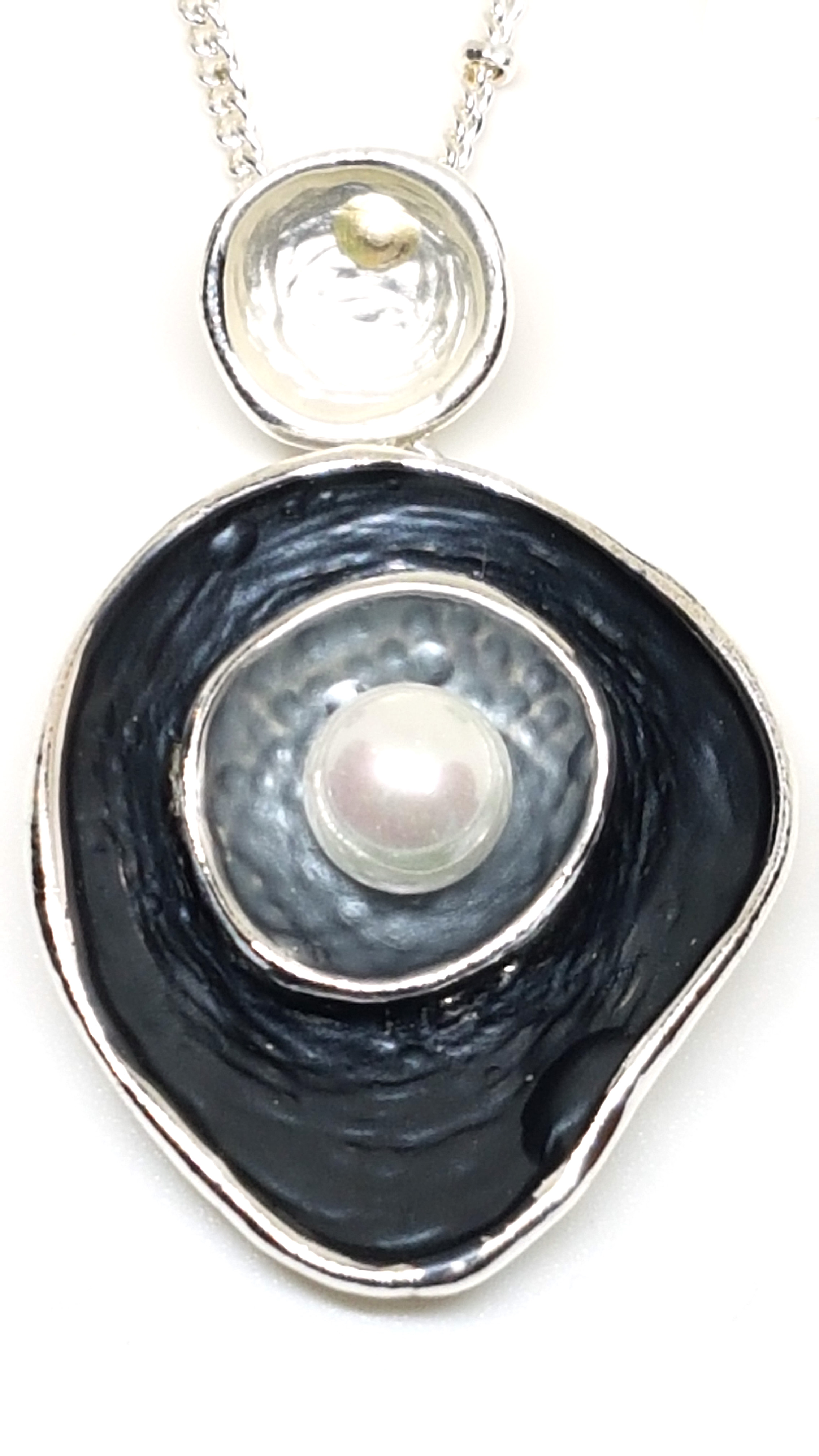 Schmuckset mit Kette Anhänger Perle und Ohrstecker