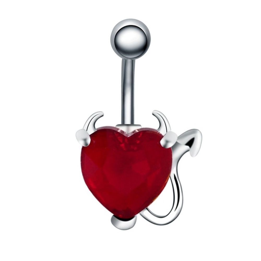 Herz Bauchnabelpiercing mit Zirkonia