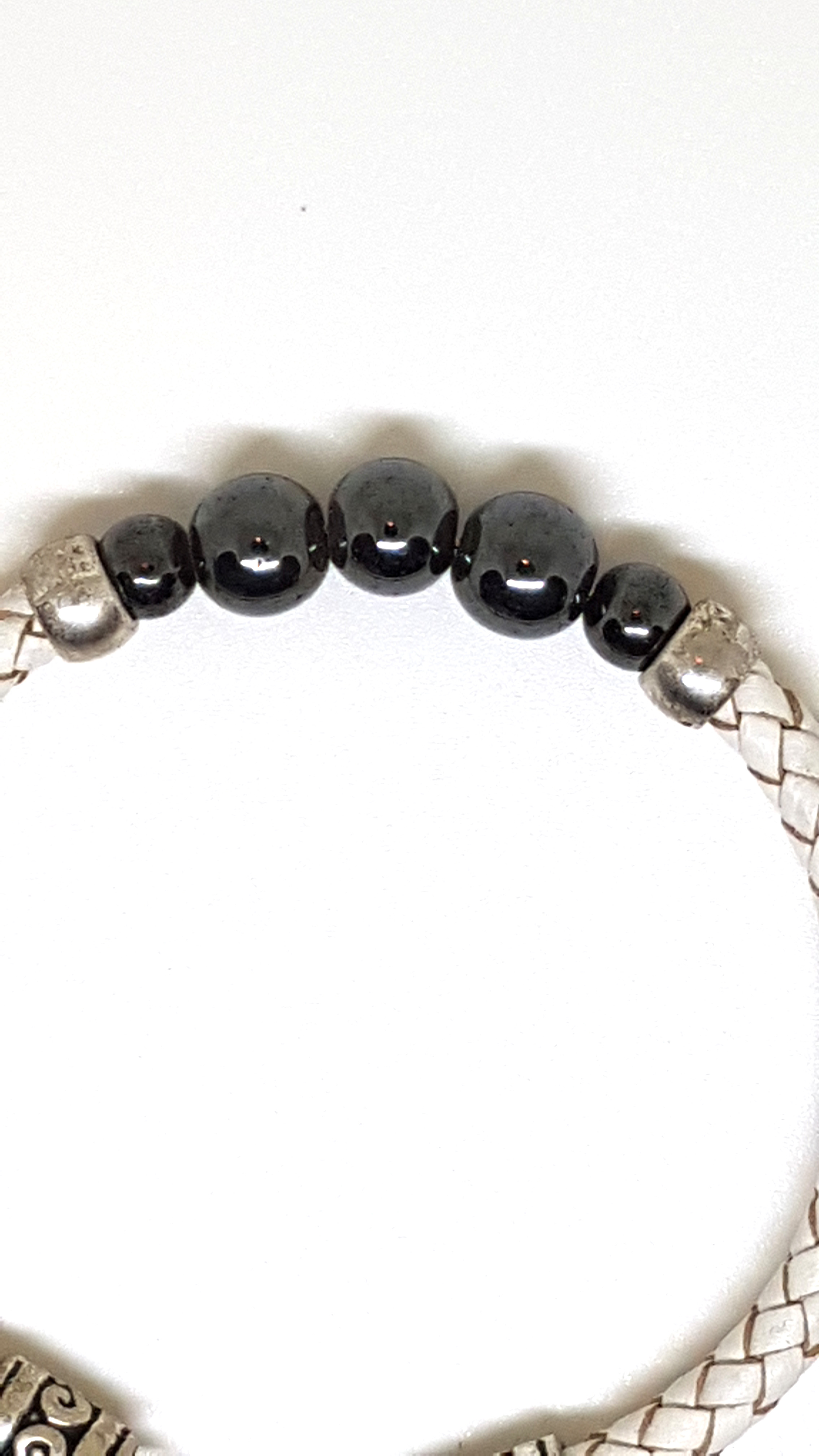 Armband aus echt Leder mit echten Onyx Steinen von Lanzarote (Handarbeit)