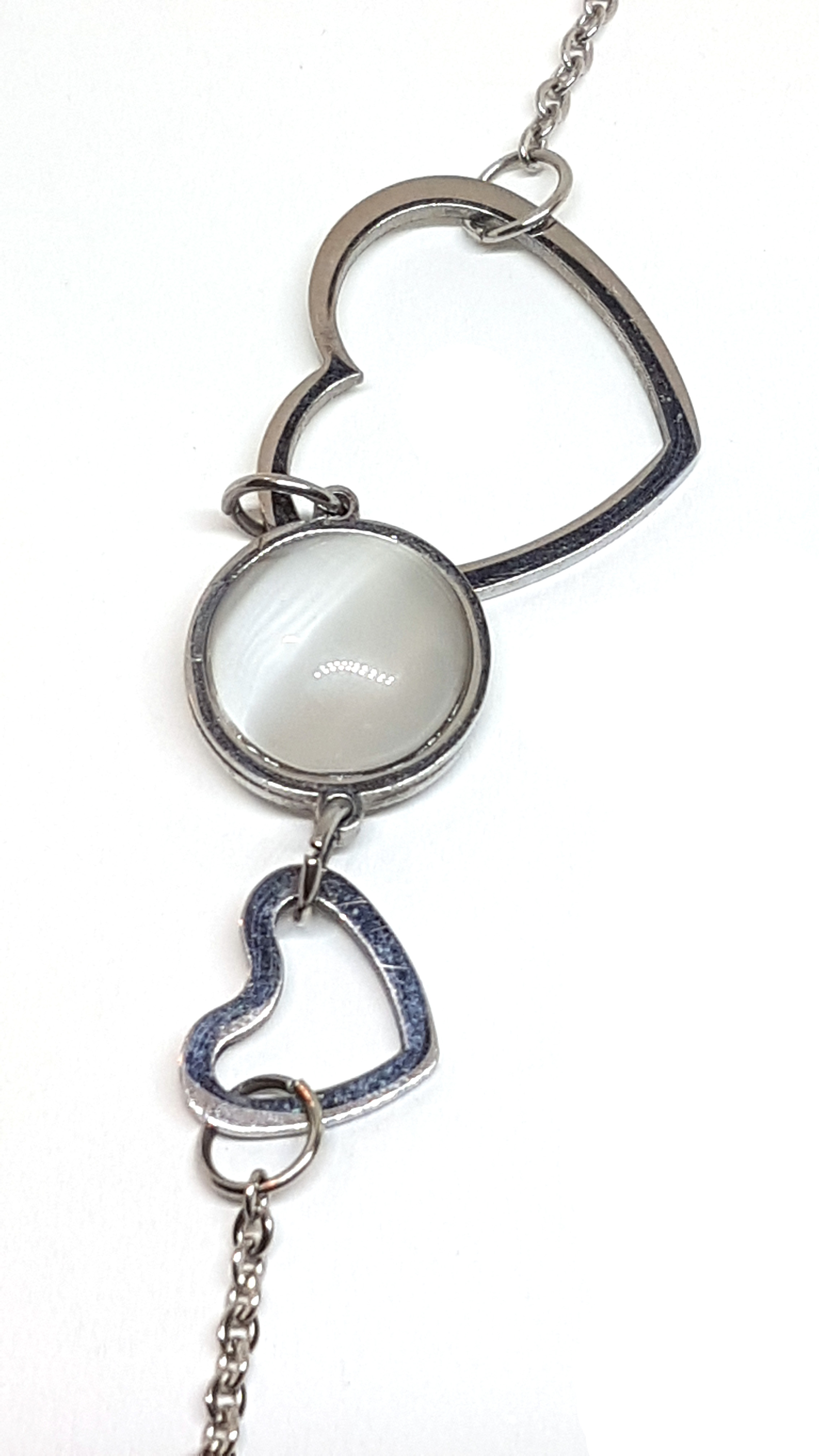 Herz Kette aus Edelstahl 97cm