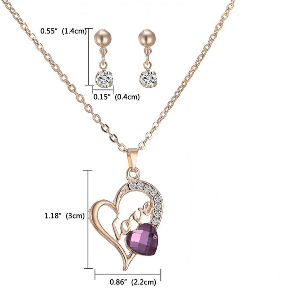 Schmuckset Kette mit Herzanhänger + Orstecker