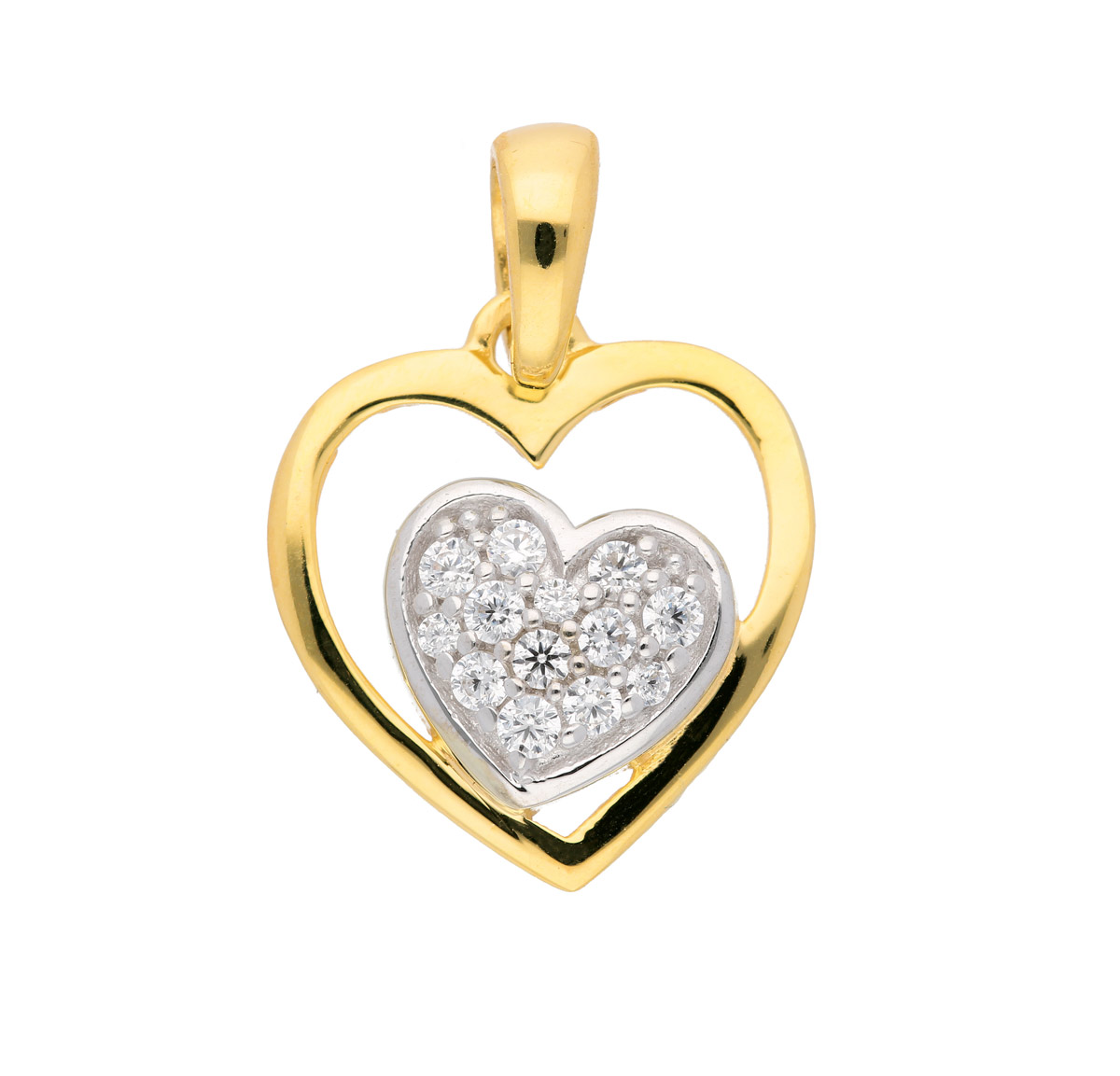 Herz Anhänger aus 333 echt Gold mit Zirkonia