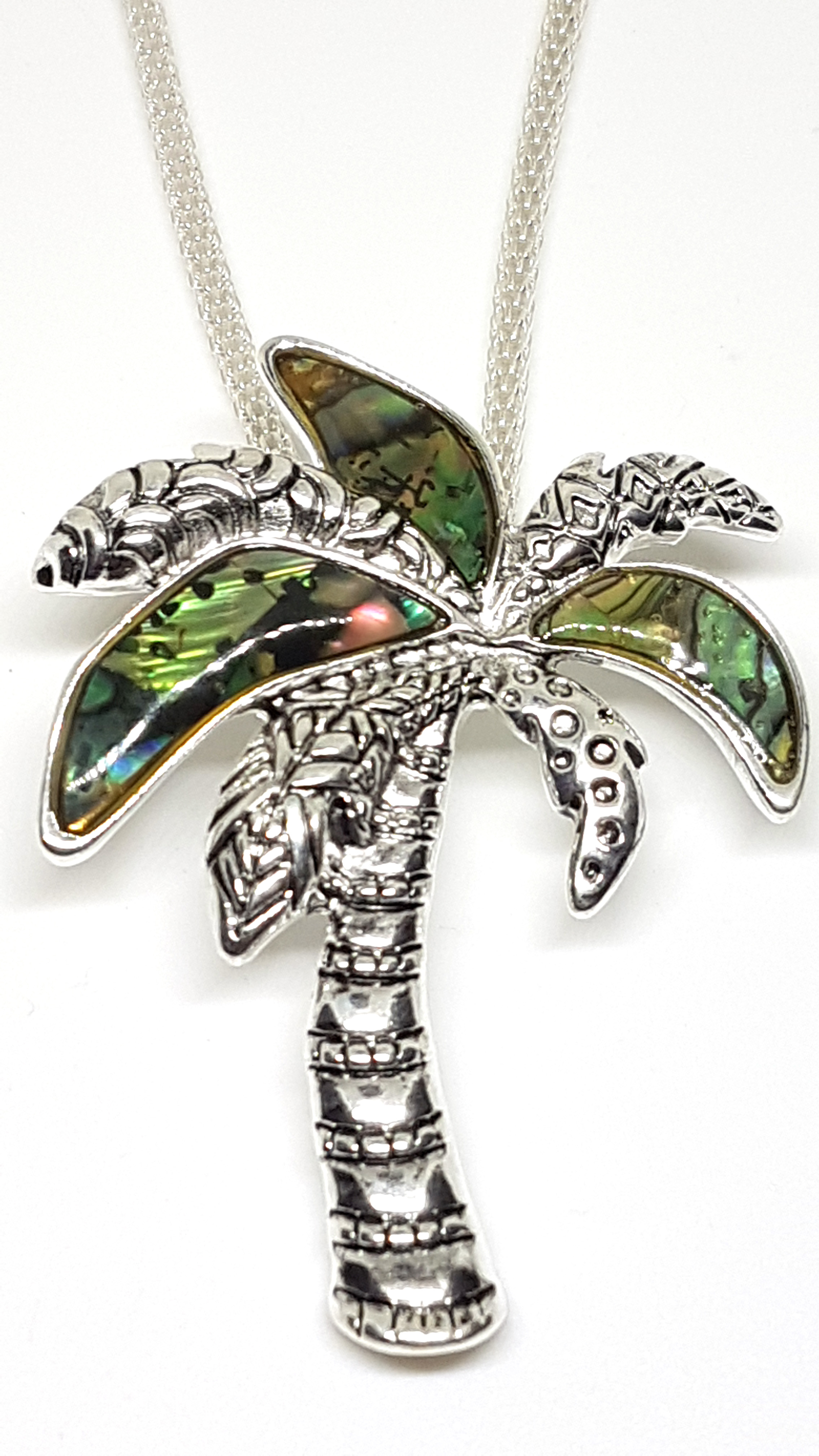 Palme Schmuckset Anhänger mit Kette und Ohrstecker