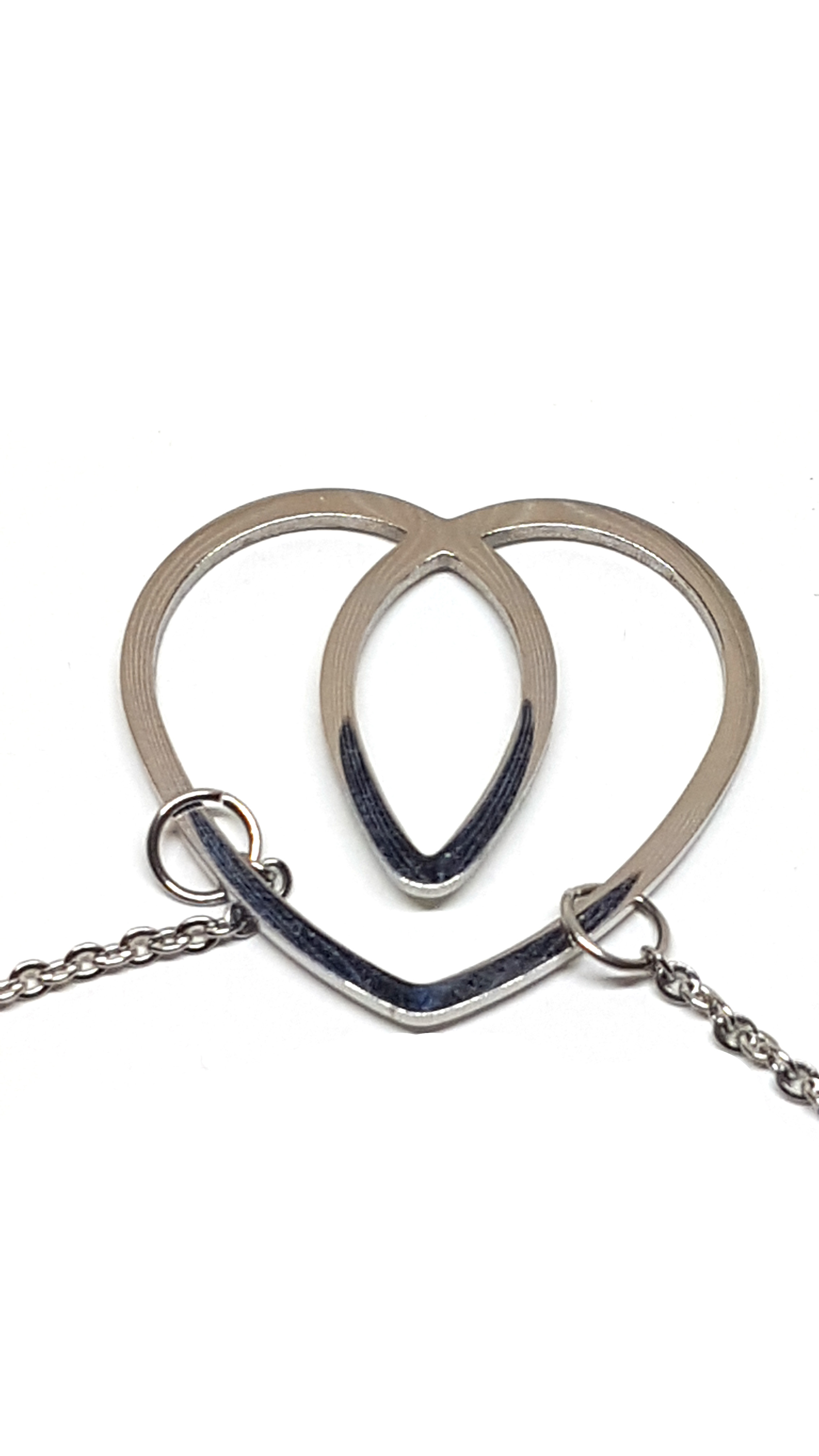 Herz Kette aus Edelstahl 97cm