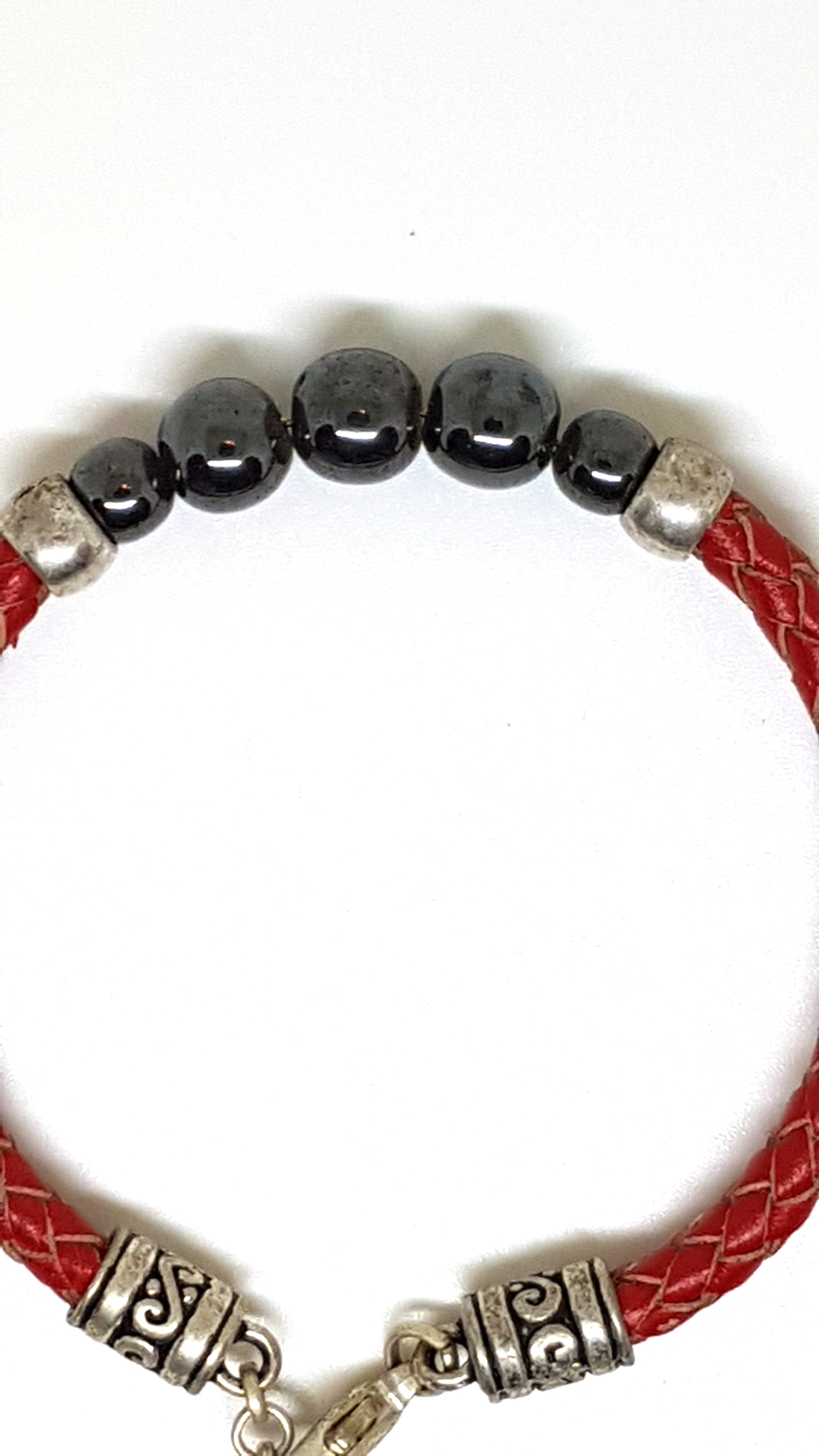 Armband aus echt Leder mit echten Onyx Steinen von Lanzarote (Handarbeit)