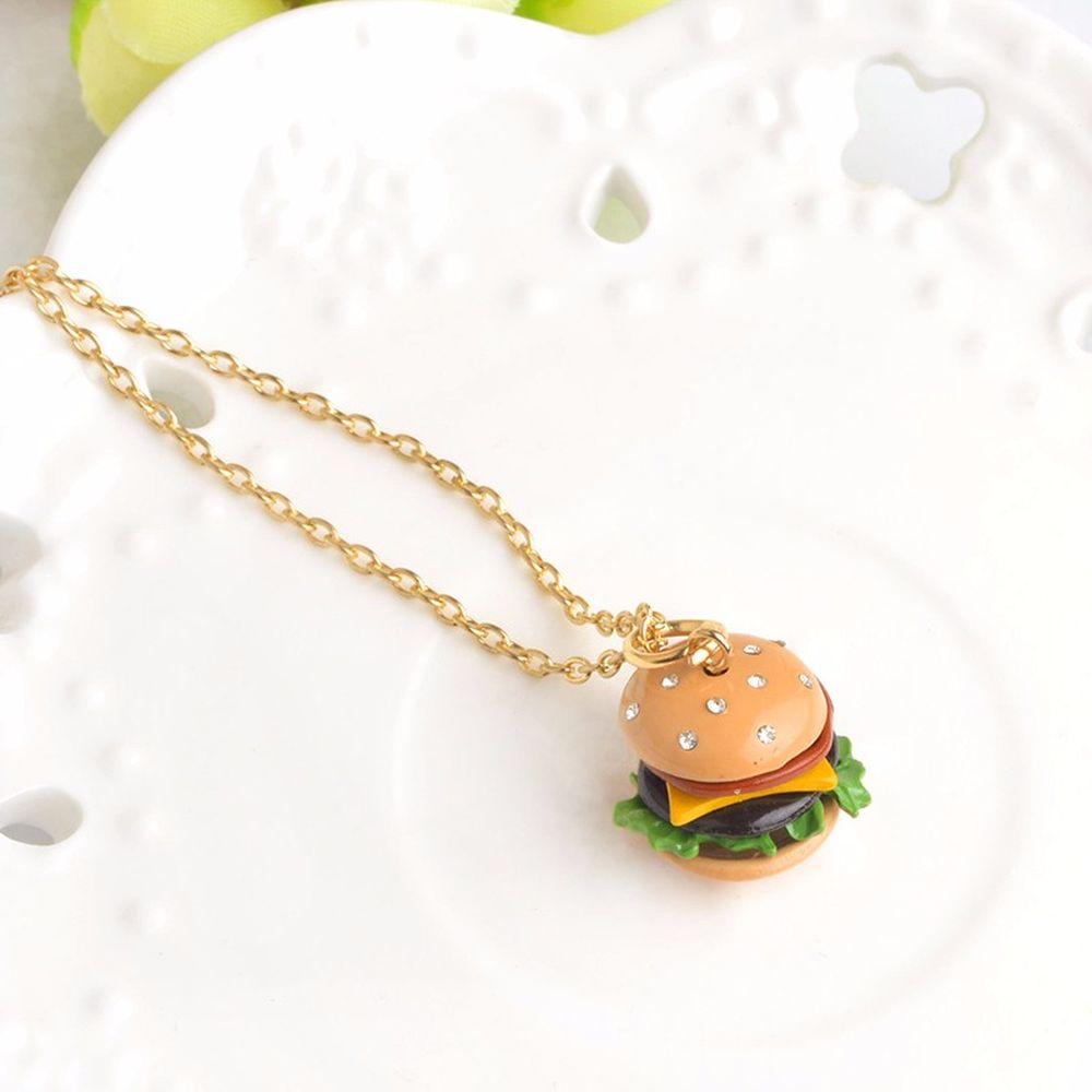 Schmuckset Kette Hamburger + Pizza Ohrhänger
