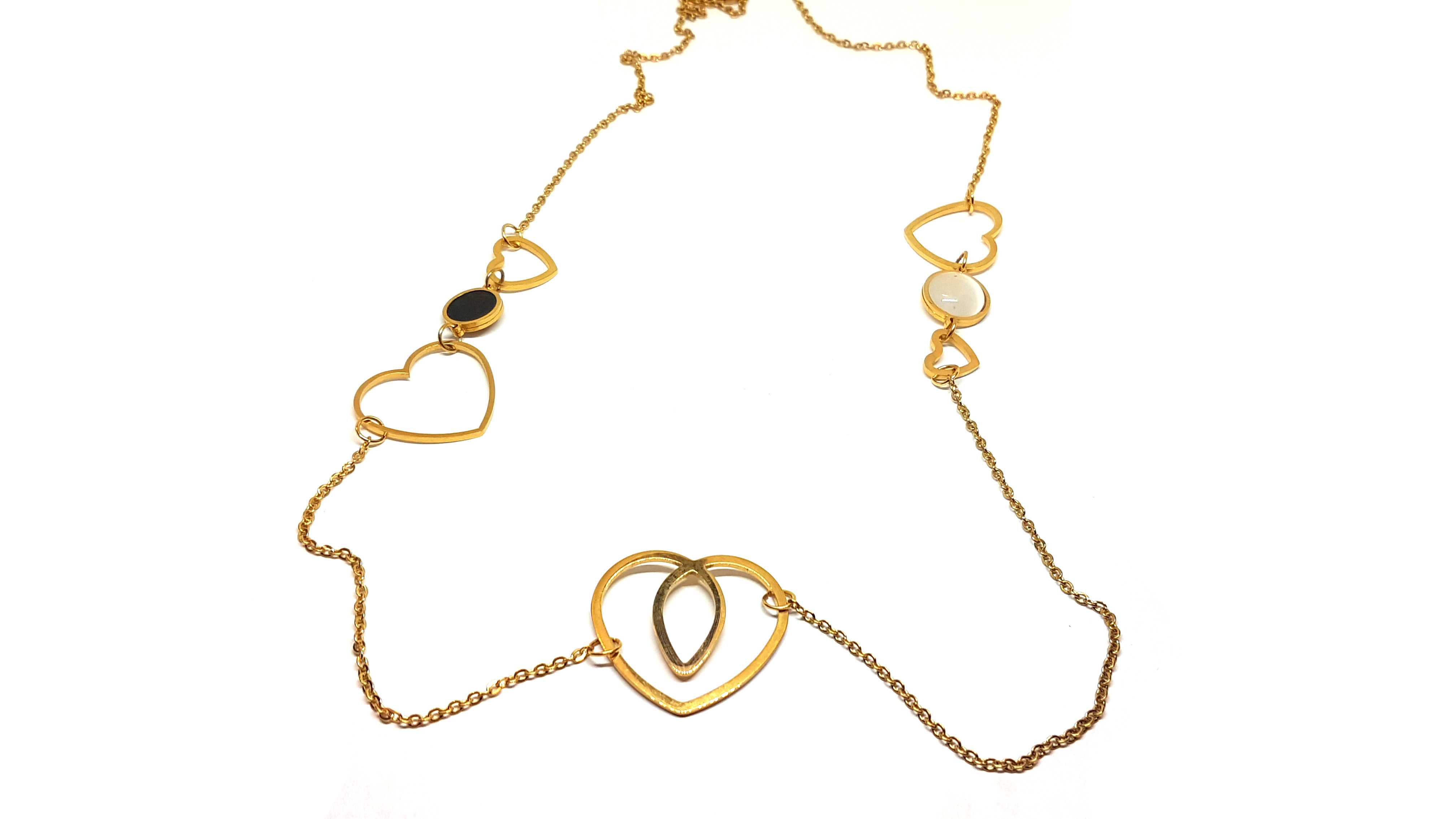 Herz Kette aus Edelstahl 97cm