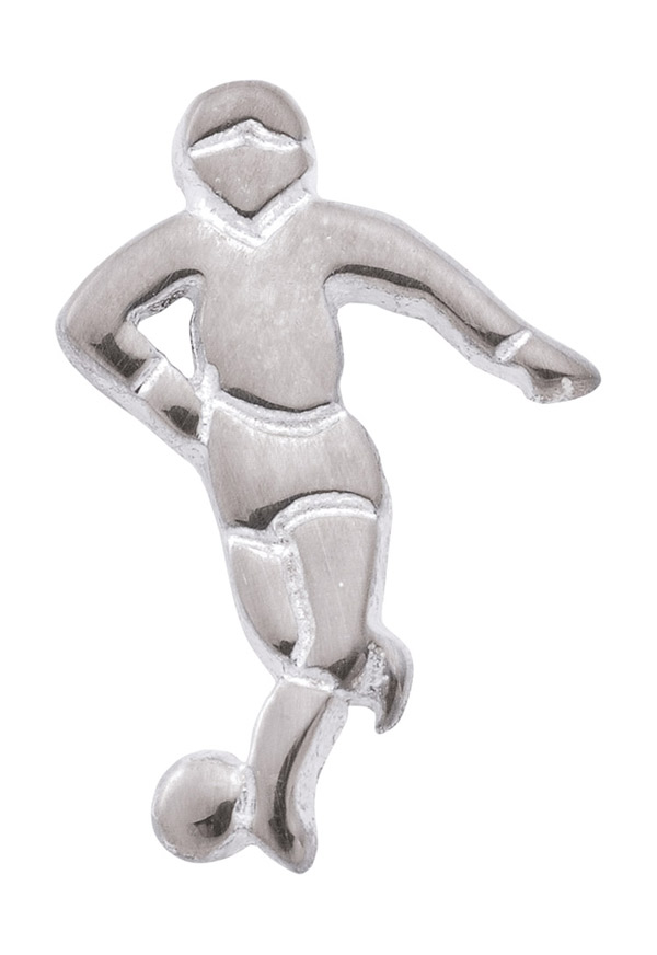 Einzel-Ohrstecker Fußballspieler aus 925 Sterling Silber 