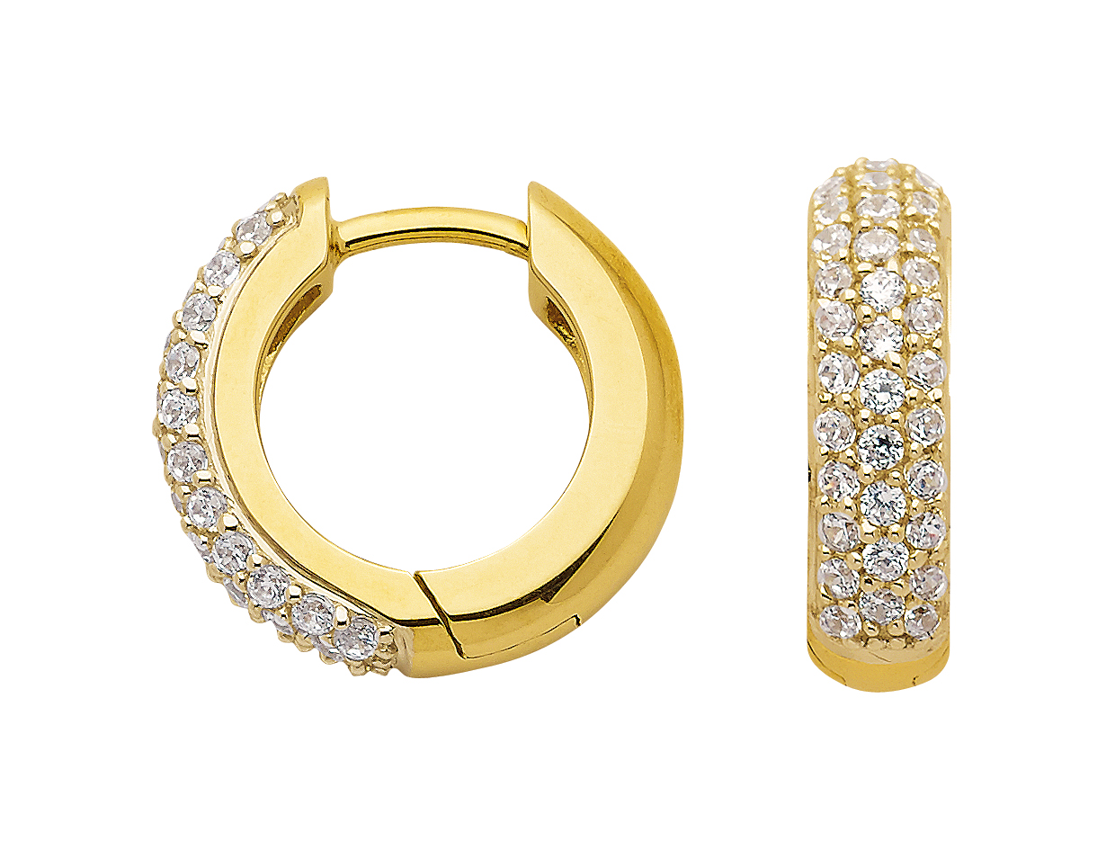 Creolen mit Zirkonia aus 333 Gold 8 Karat