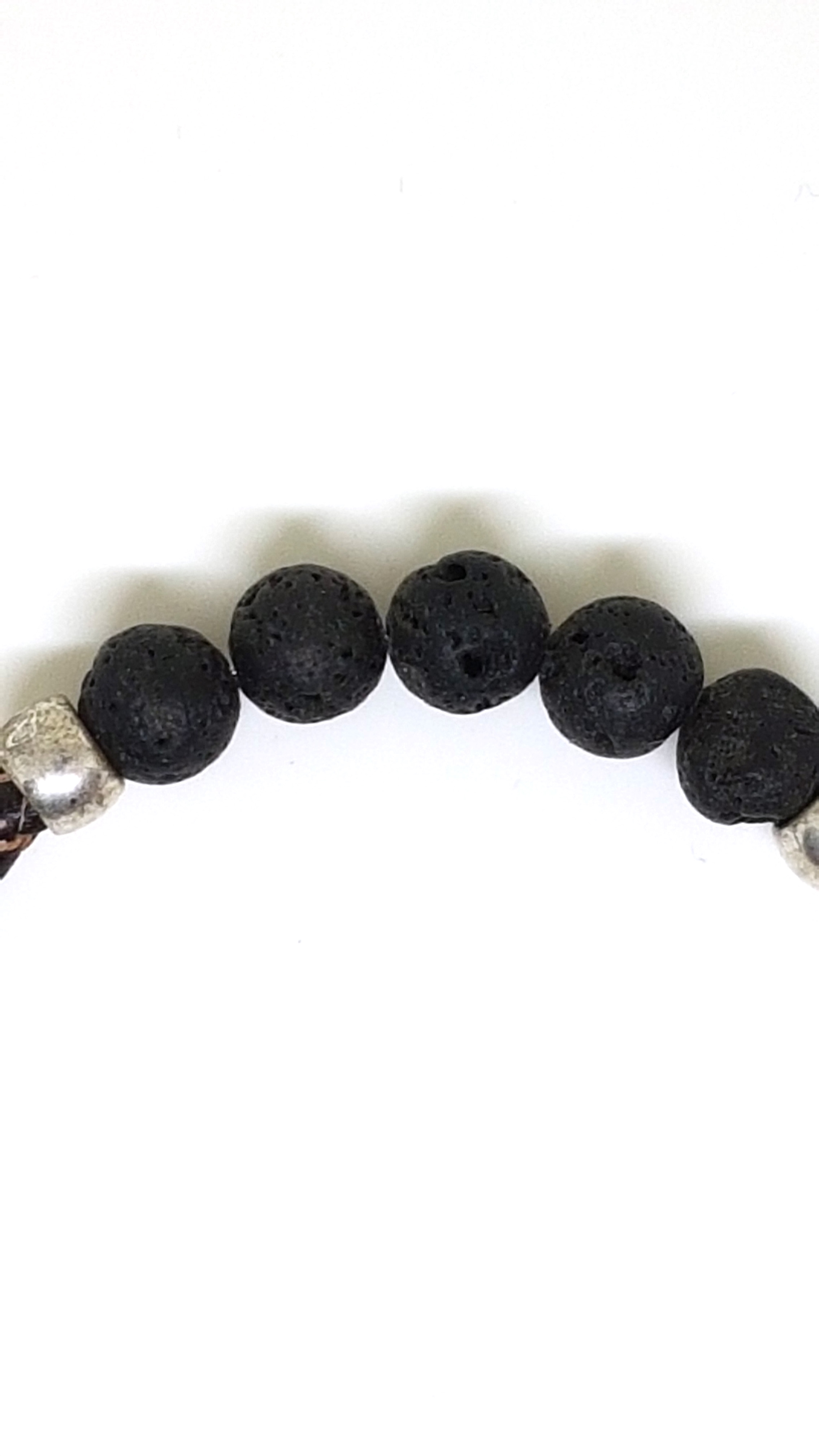 Armband aus echt Leder mit echten Lava Steinen von Lanzarote (Handarbeit)