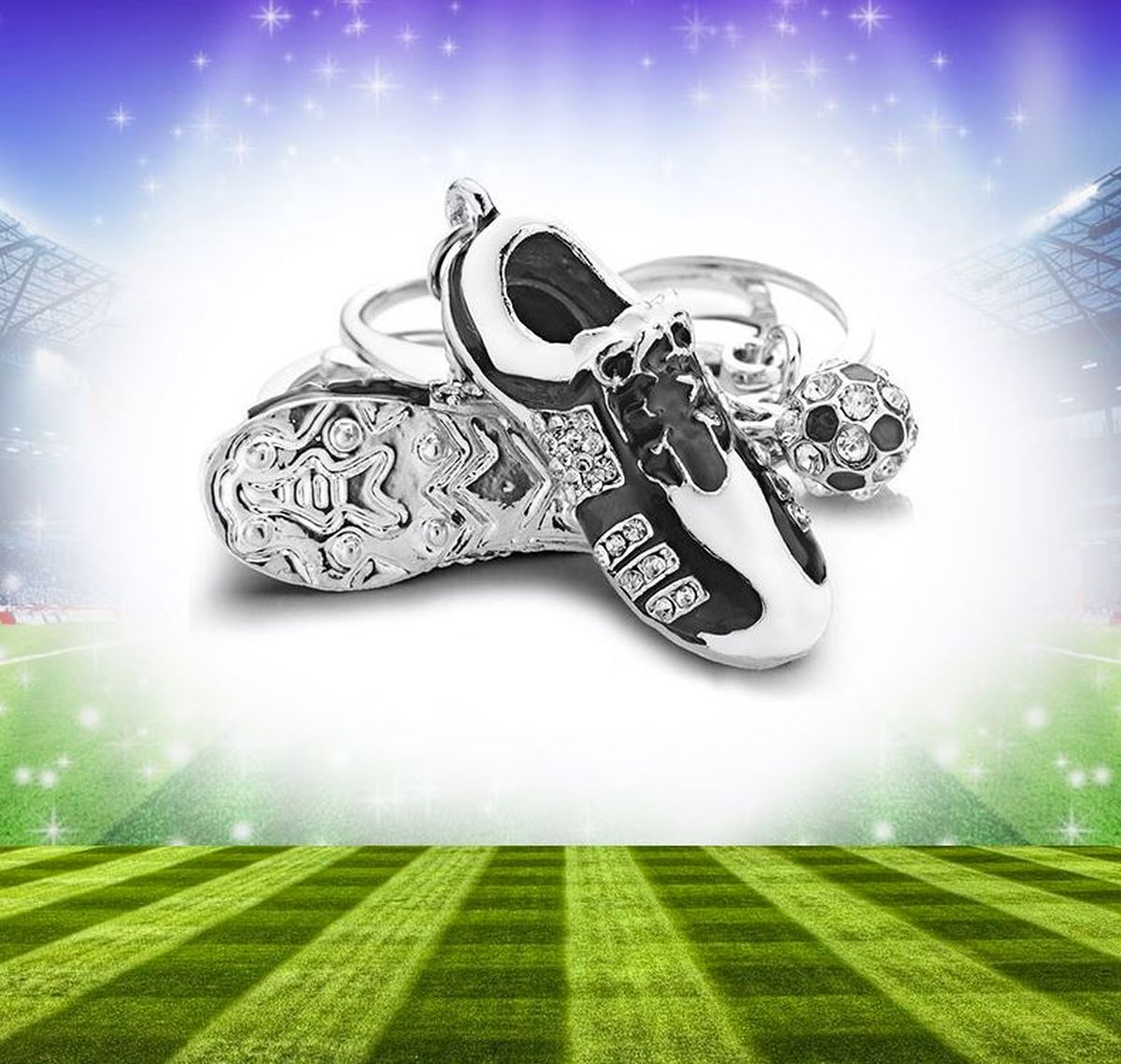 Fußballschuhe mit Fußball Schlüsselanhänger,Taschenanhänger