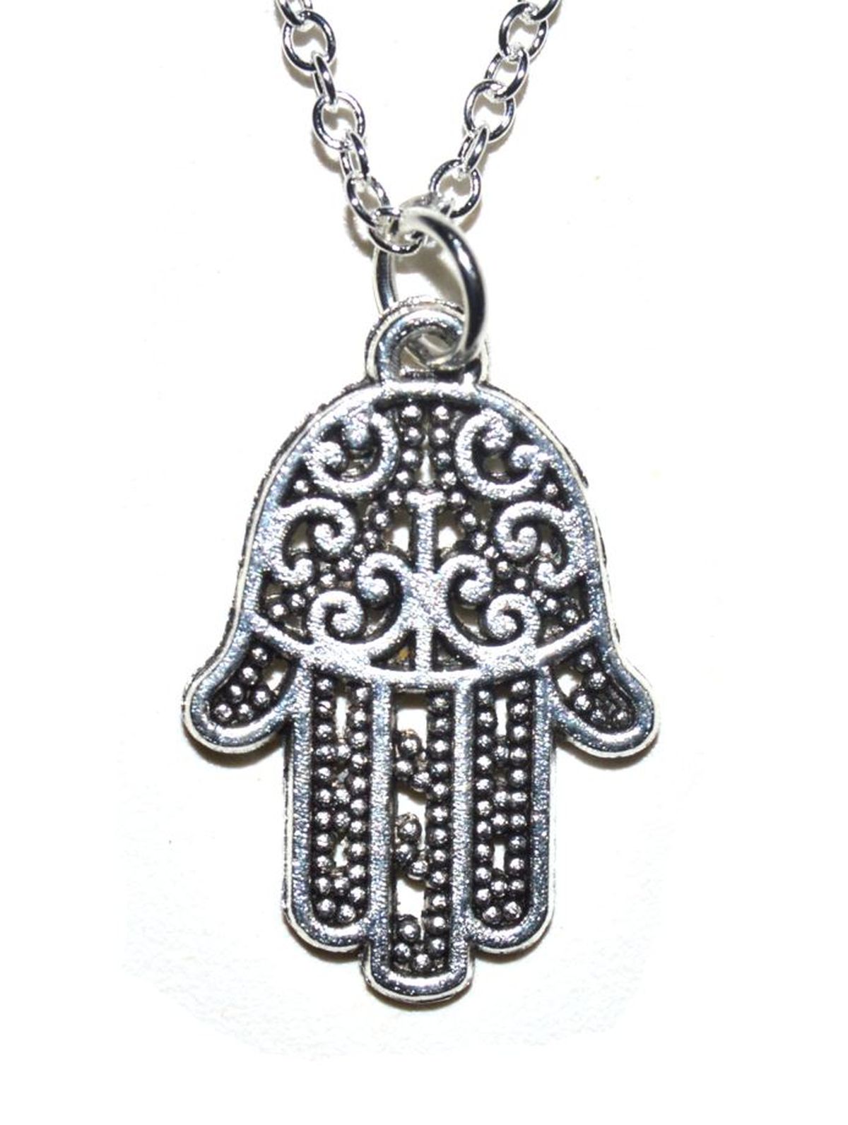 Fatimas Hand Anhänger mit Silber Kette 45cm