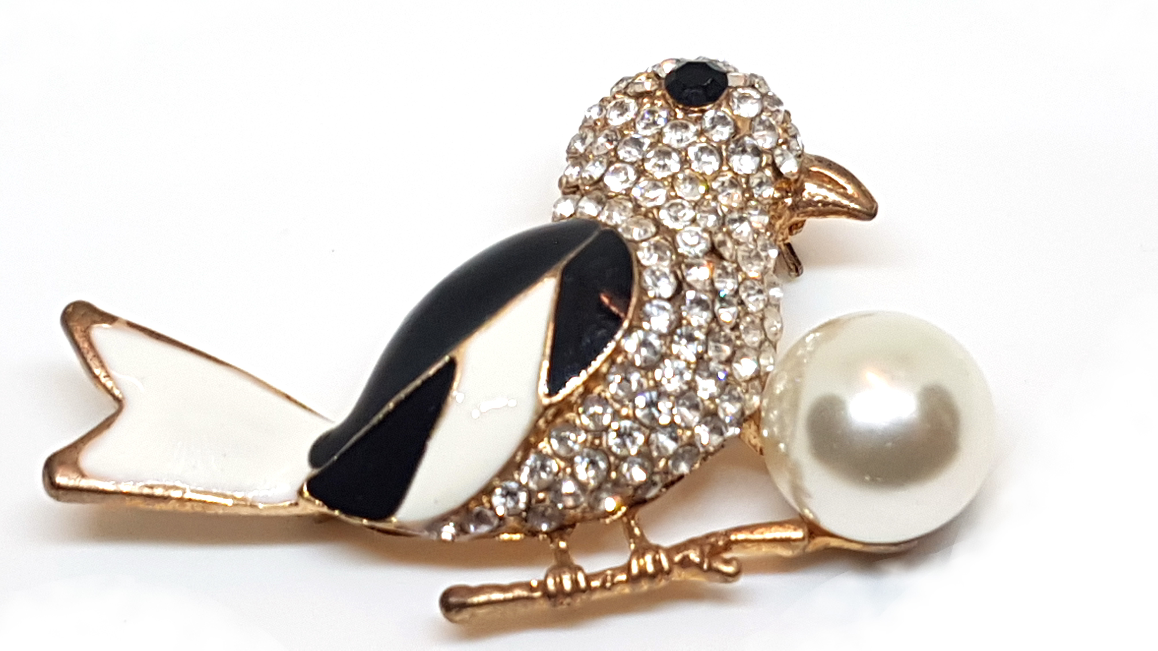 Vogel Brosche/Anstecknadel mit Strass