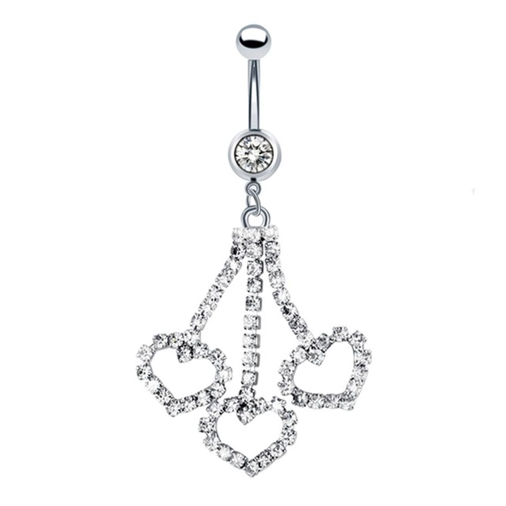 Herz Bauchnabelpiercing mit Zirkonia