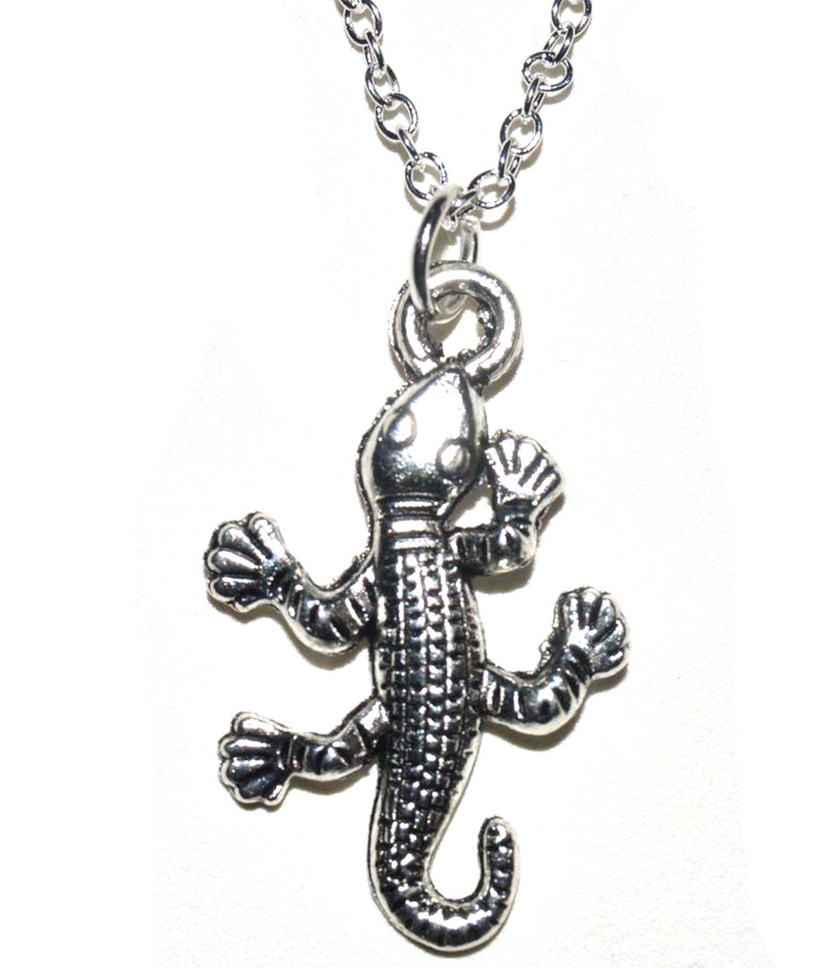 Gecko / Salamander Anhänger mit Silber Kette 55cm