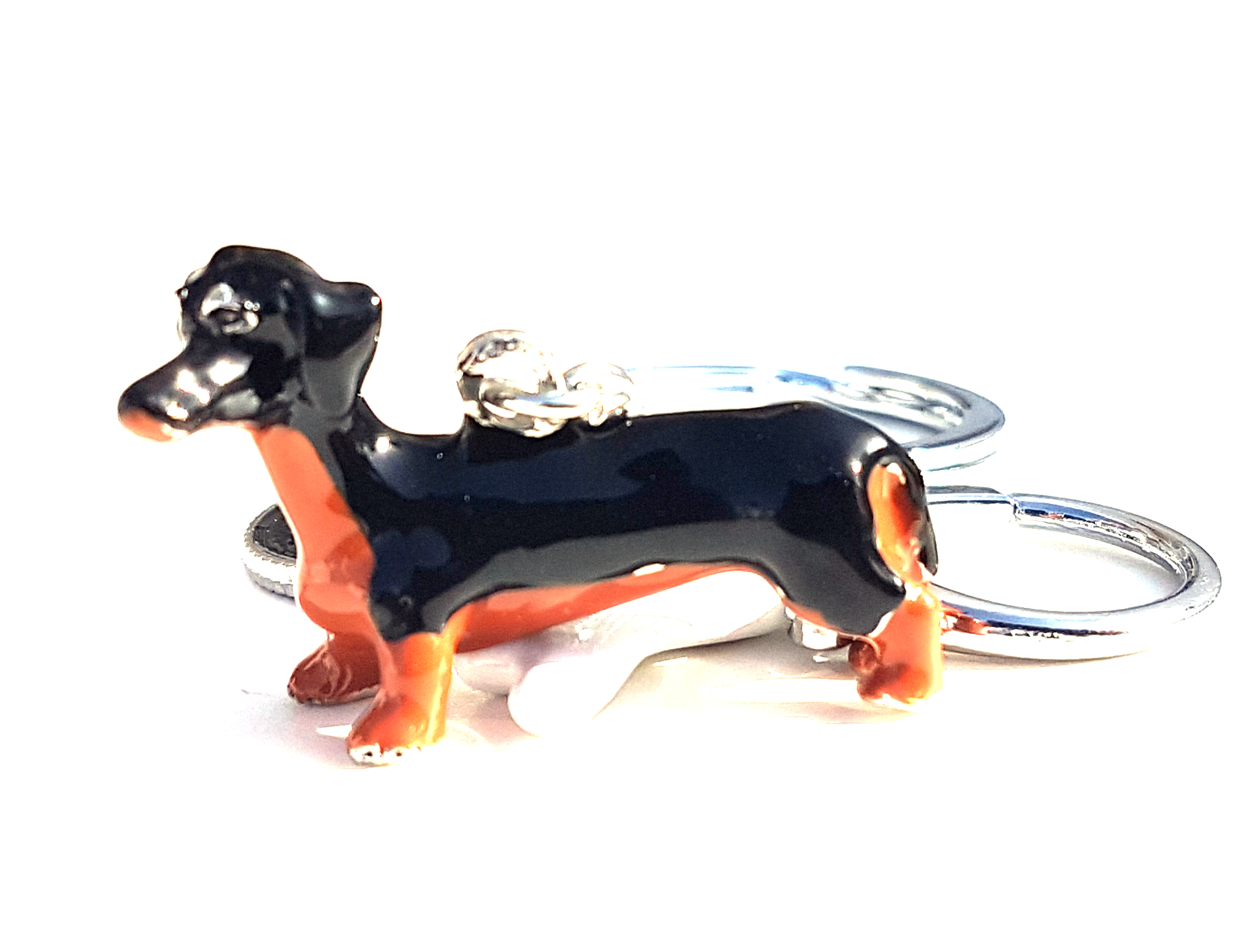 Dackel Schlüsselanhänger / Taschenanhänger mit Knochen und Pfote