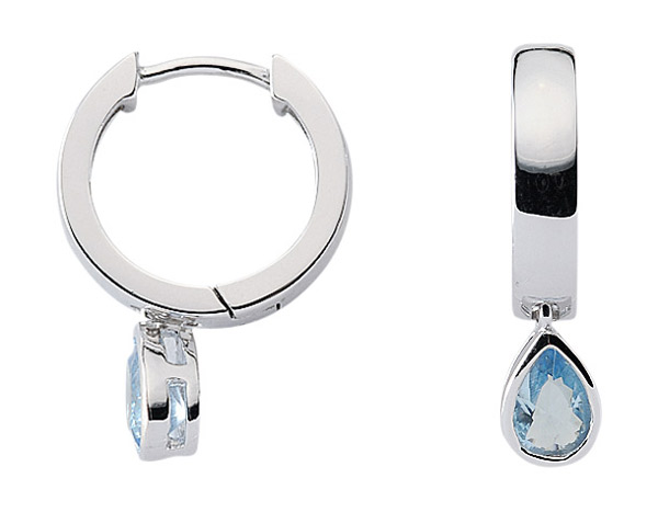 Creolen mit Zirkonia aus 925 Sterling Silber rhodiniert