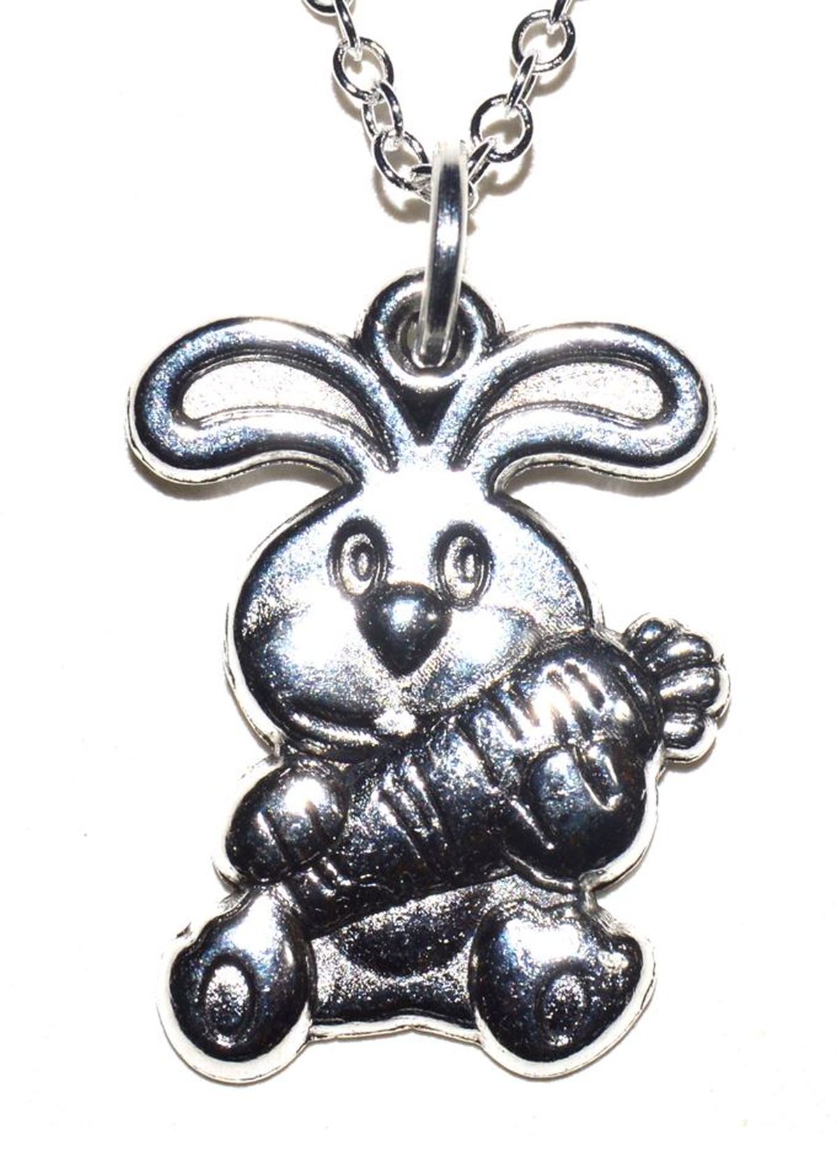 Hase Anhänger mit Silber Kette 45cm