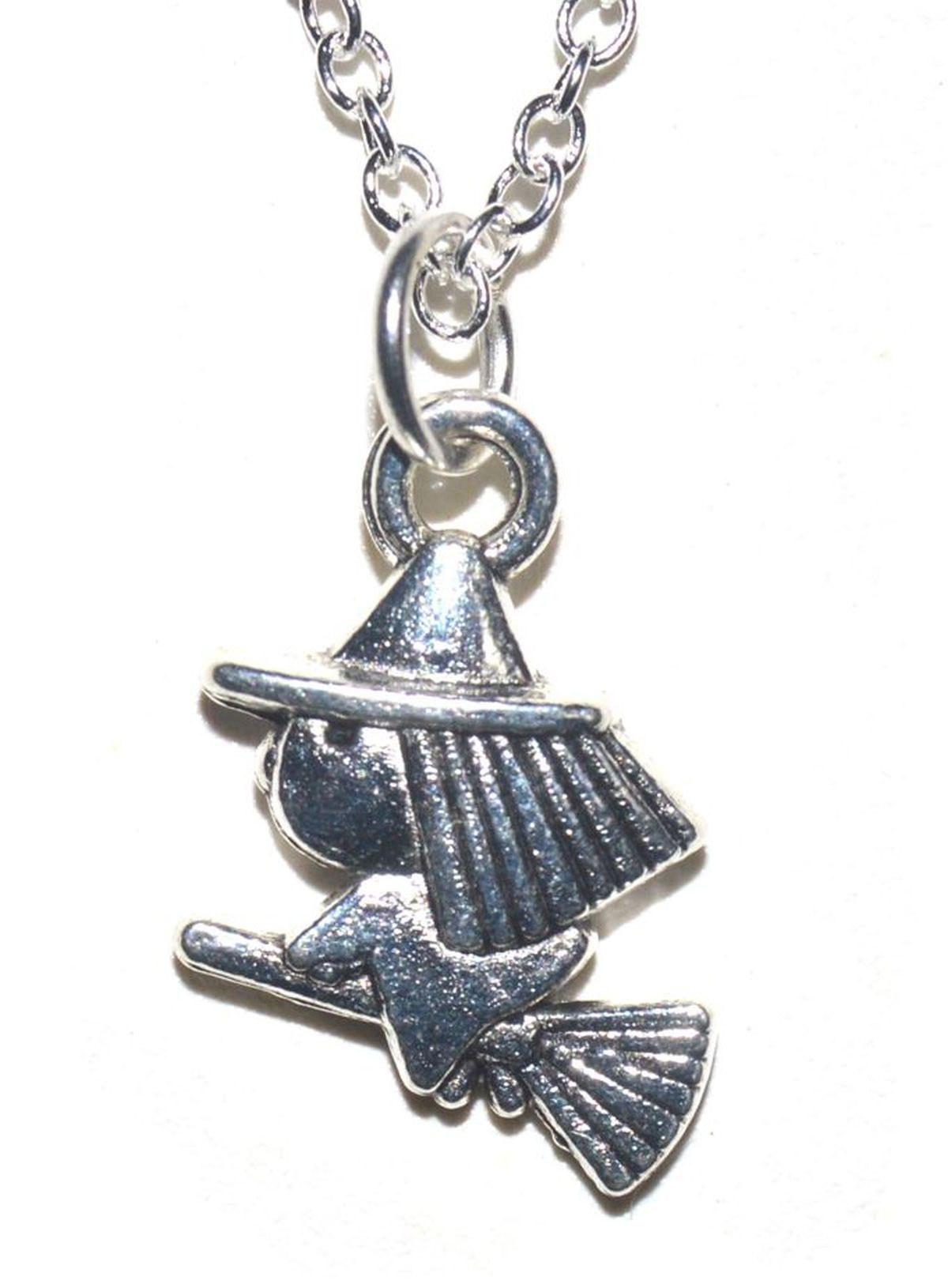 Hexe Anhänger mit Silber Kette 45cm