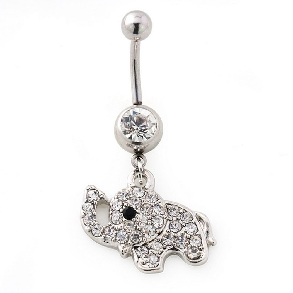Elefant Bauchnabelpiercing mit Zirkonia