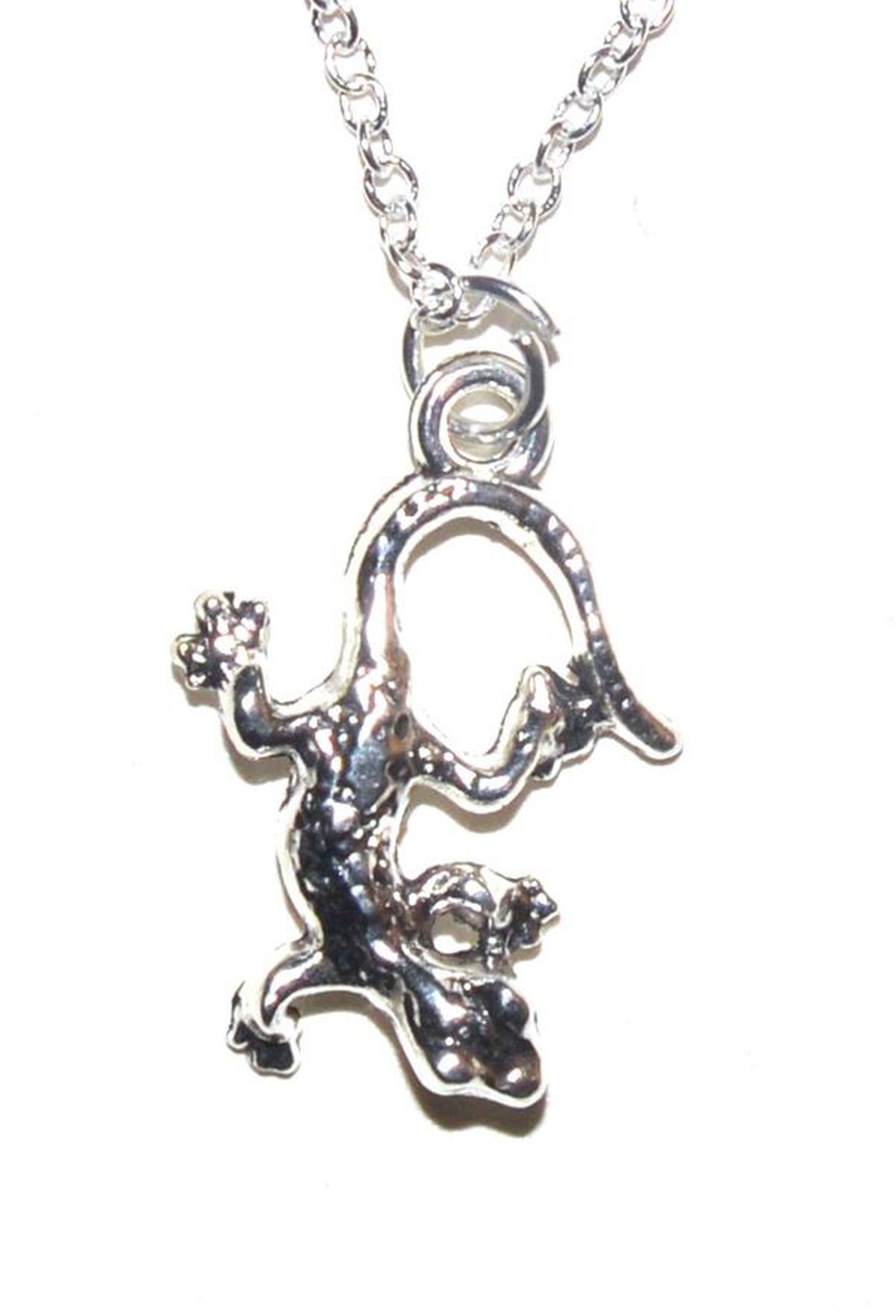 Gecko Anhänger mit Silber Kette 45cm