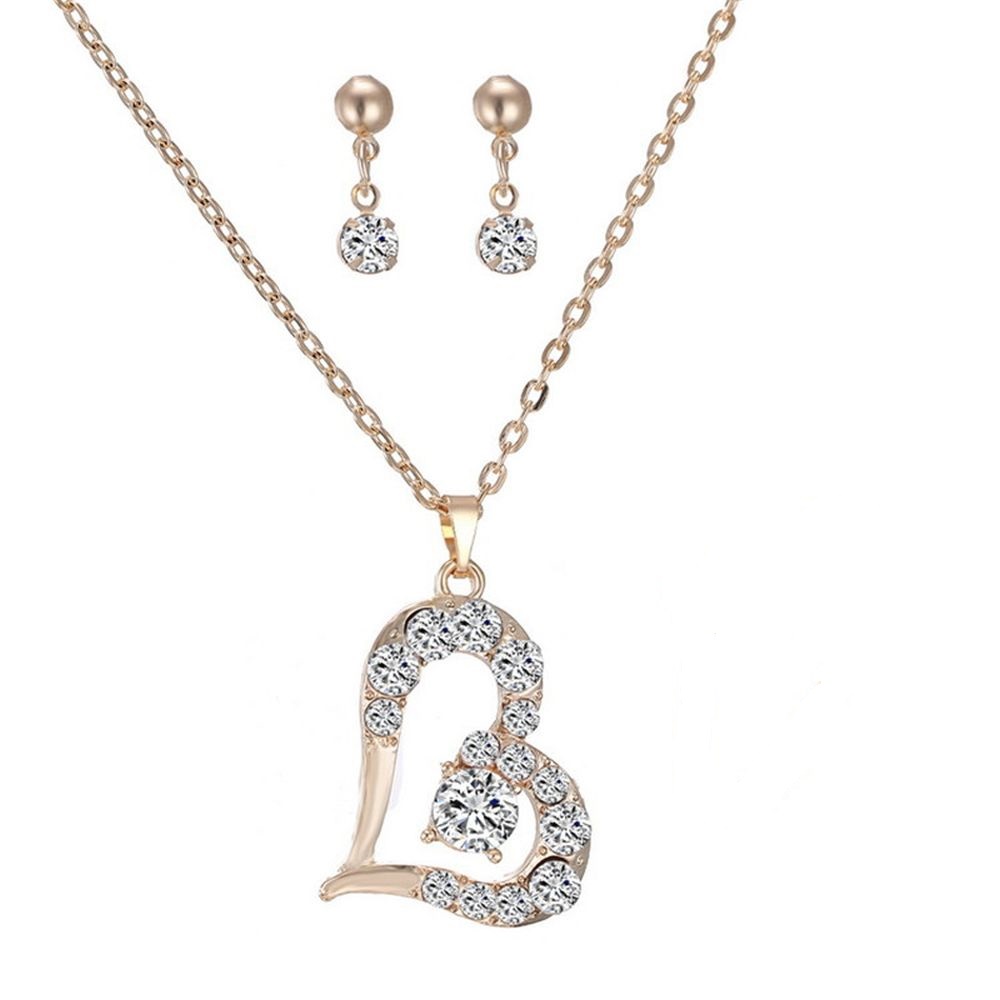 Schmuckset Kette mit Herzanhänger + Orstecker