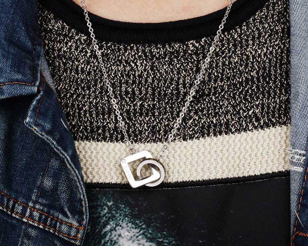 Freundschafts / Partnerschaft Ketten (2 Stück) mit Anhänger aus Edelstahl Längenverstellbar