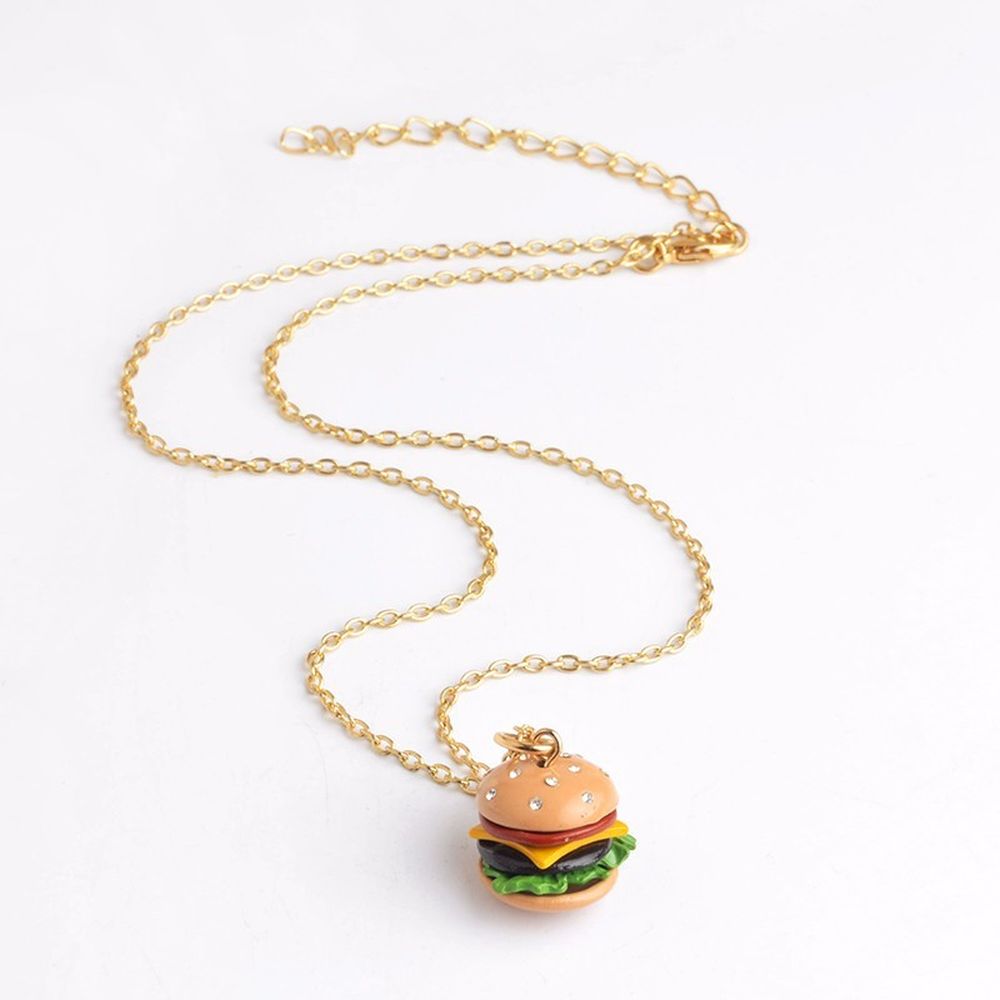 Schmuckset Kette Hamburger + Pizza Ohrhänger