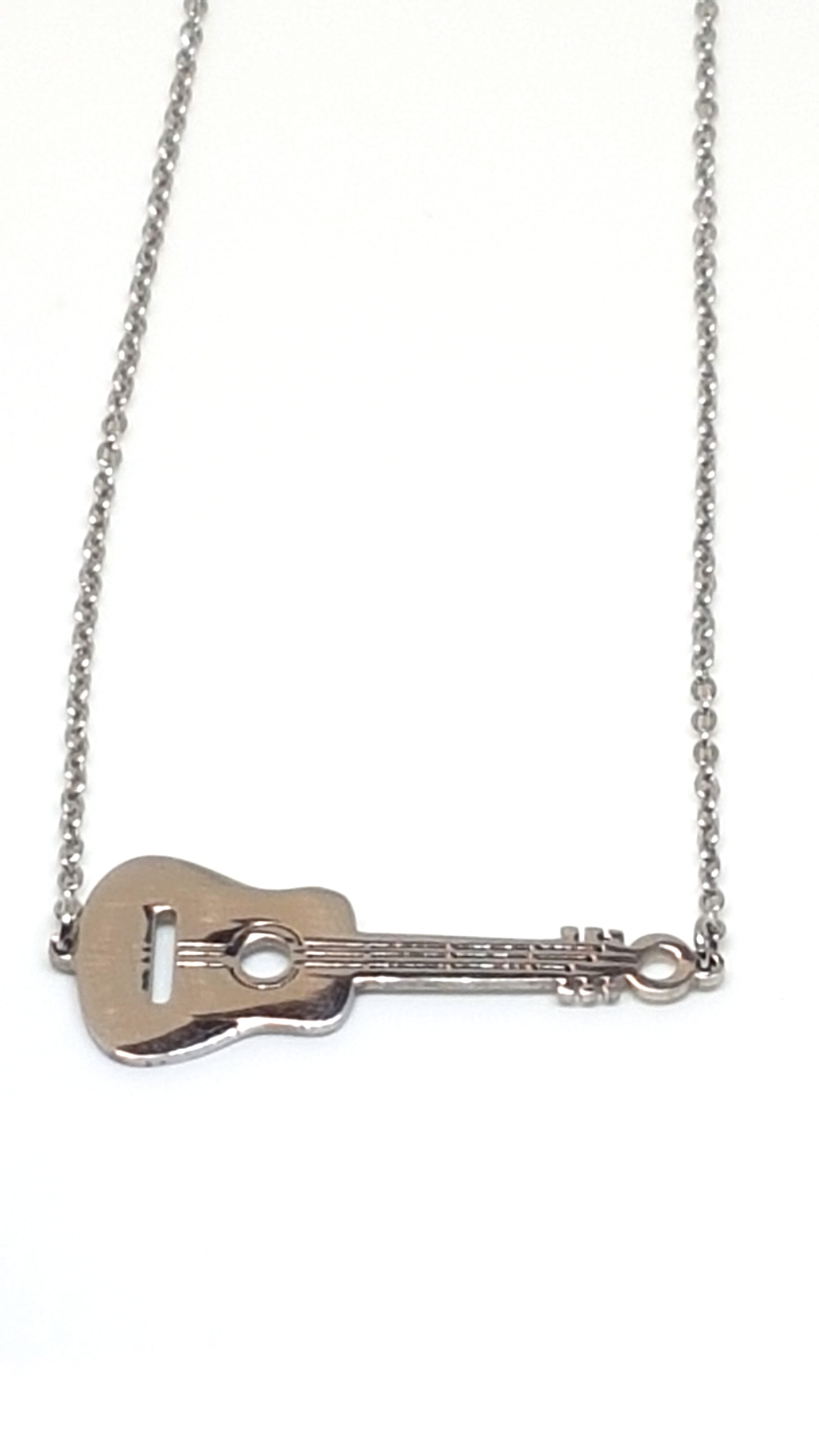 Collier Kette mit Anhänger Gitarre aus Edelstahl