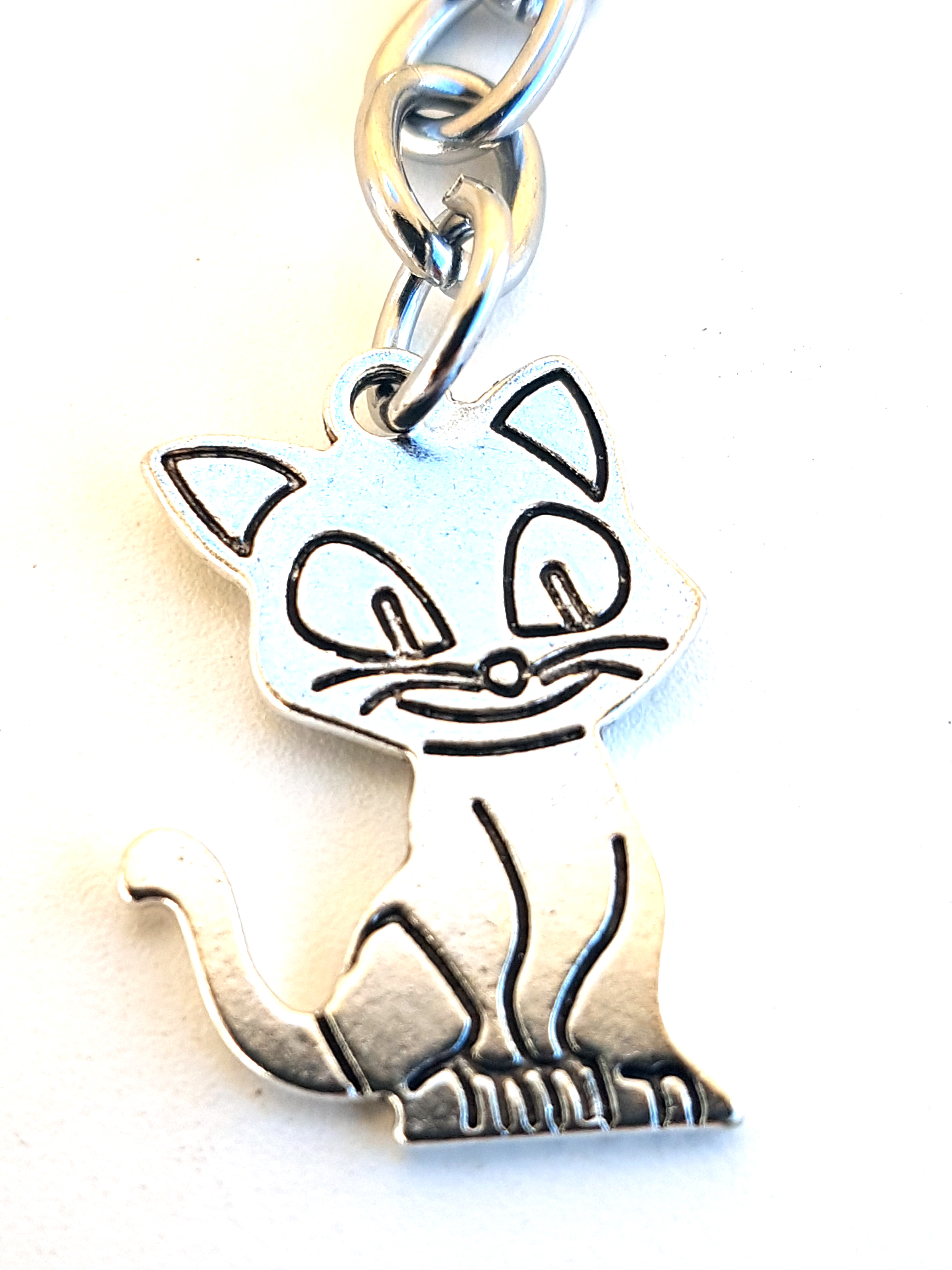 Katze Schlüsselanhänger aus Alpacca