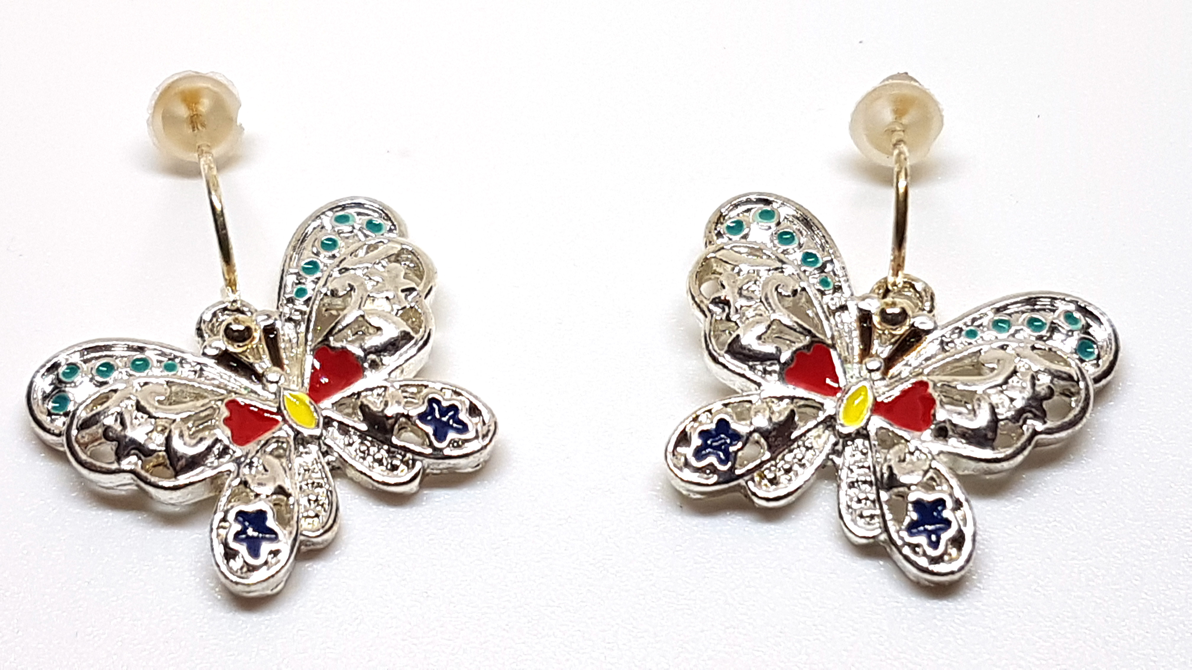 Schmetterling Schmuckset Anhänger mit Kette und Ohrstecker