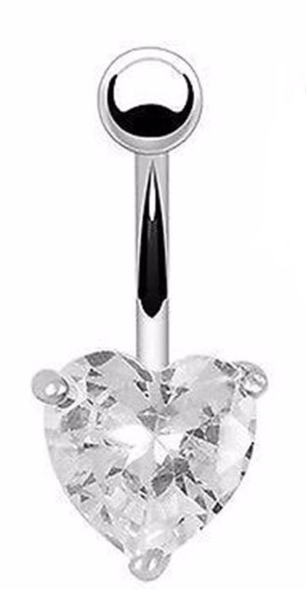 Herz Bauchnabelpiercing mit Zirkonia