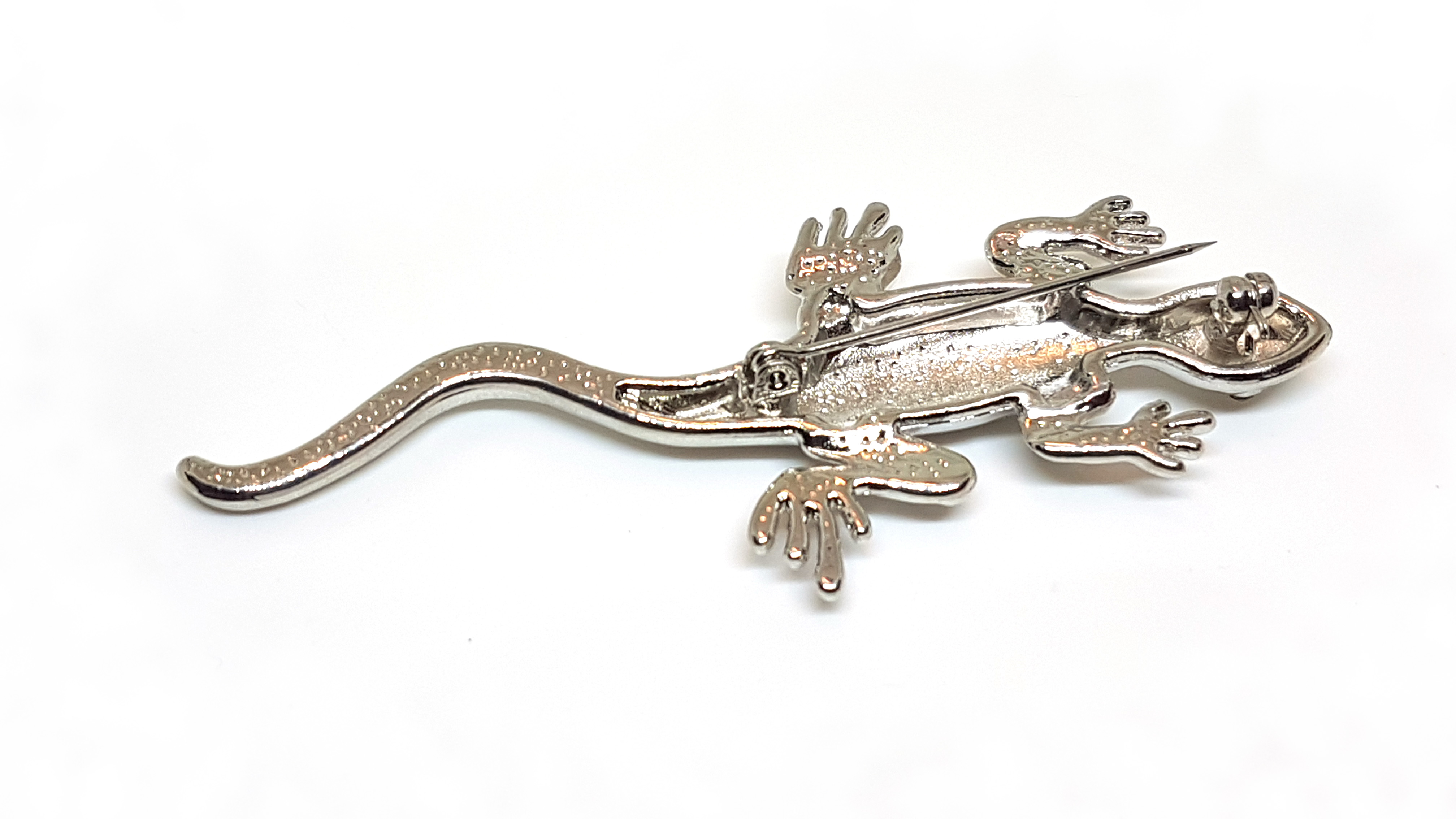 Brosche Gecko/Anstecknadel aus Edelstahl