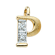 Buchstabenanhänger P mit Zirkonia aus 585 Gold 14Kt