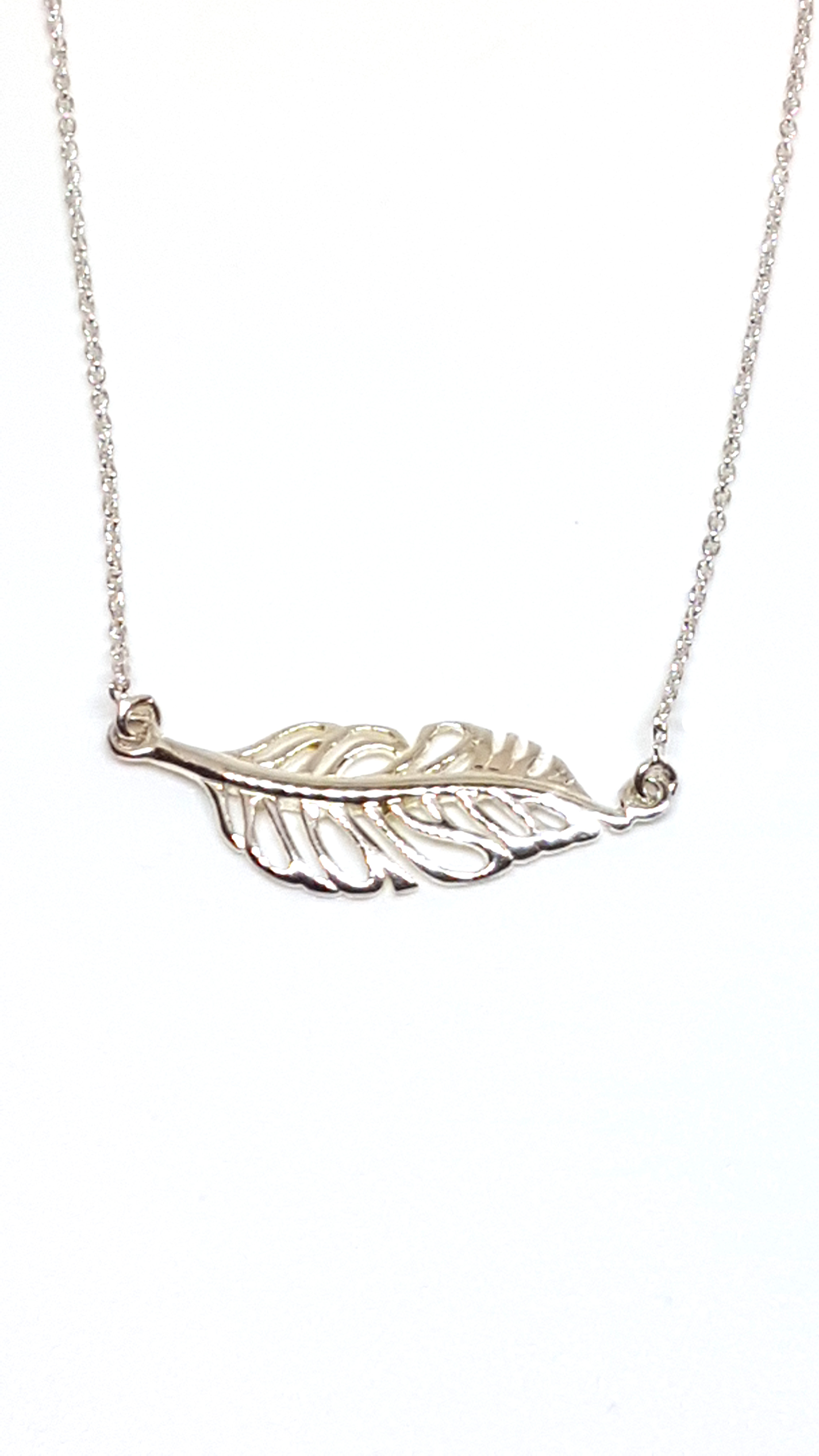 Feder Collier aus 925 Echt Silber