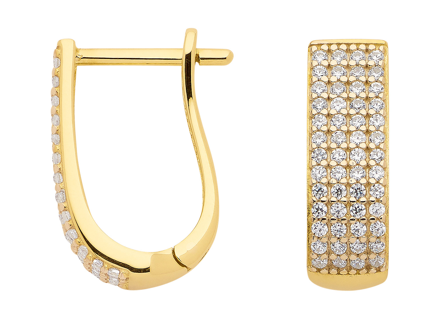 Klappcreolen mit Zirkonia aus 333 Echt Gold