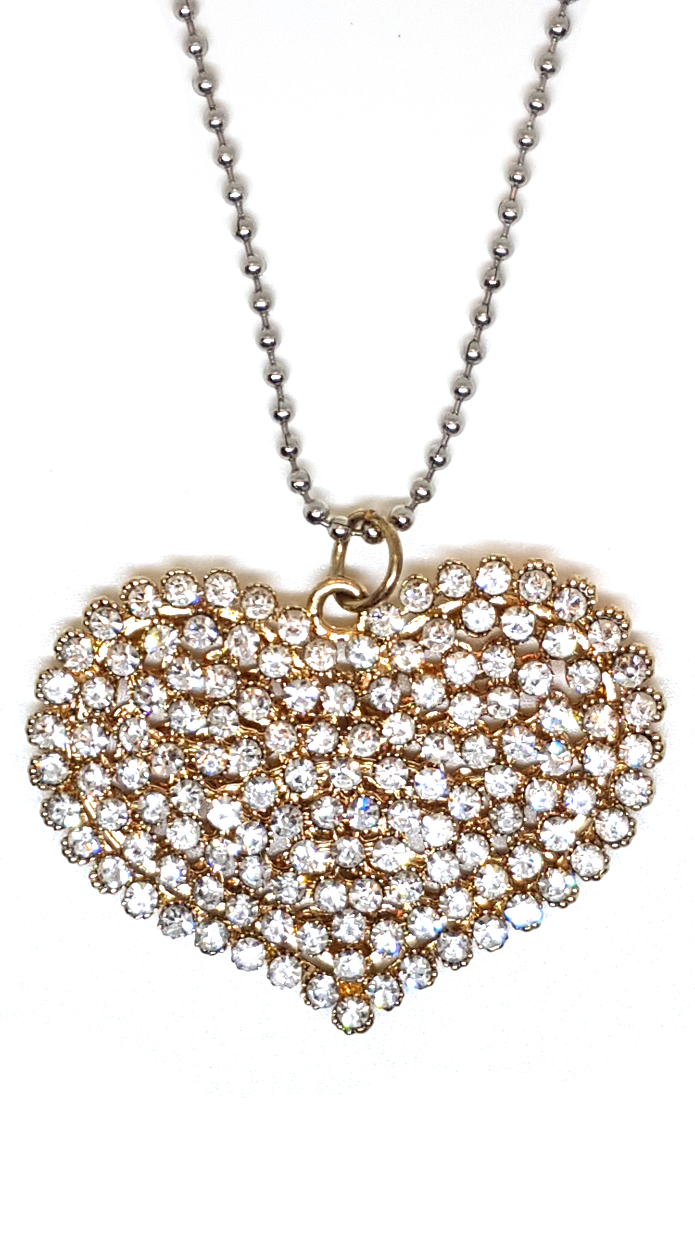 Herz Anhänger mit Strass und Kette