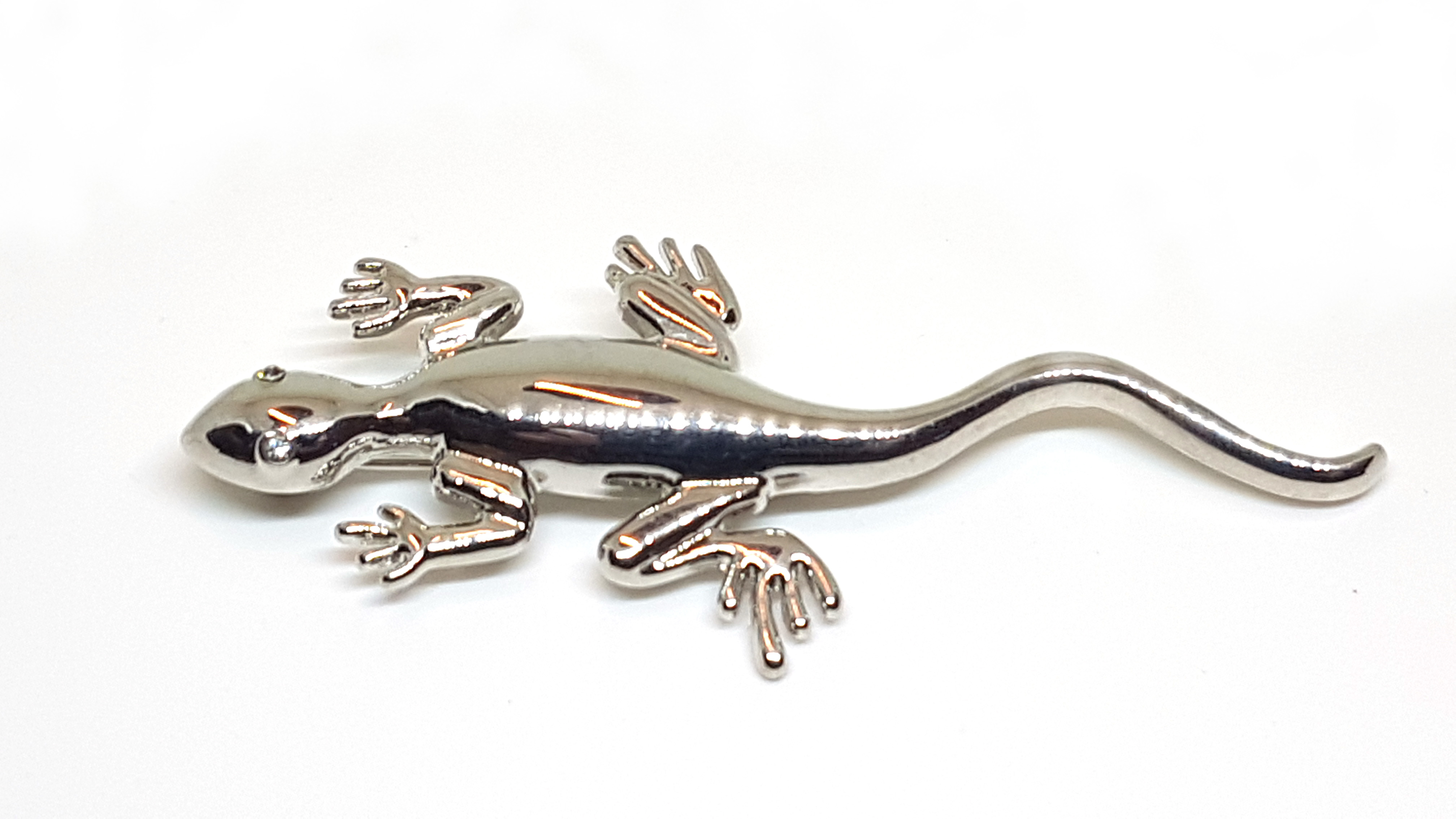Brosche Gecko/Anstecknadel aus Edelstahl